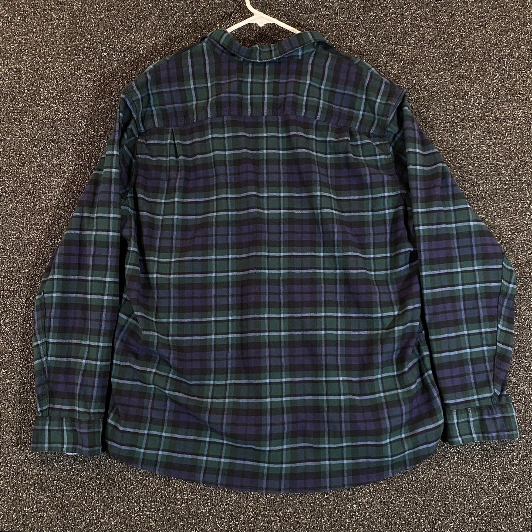Vintage L.L. Bean Flannel Shirt Mens Large Regular Blue Green Plaid Long Sleeve Button-Up Size US L / EU 52-54 / 3 - 7 Thumbnail