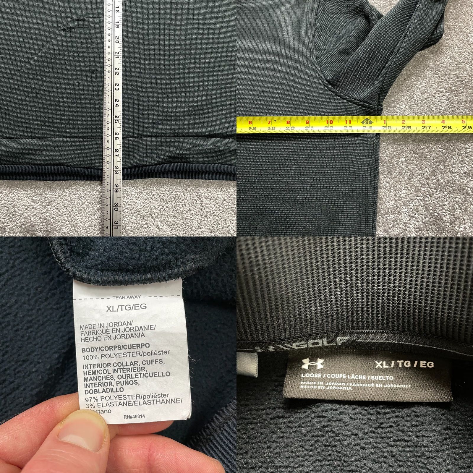 Under Armour Under Armour Golf Jacket Mens XL Gray 1/4 Zip Activewear Sports/Running/Walking Jacket Short Sleeve Stand-Up Collar Regular Fit Athletic Logo Size US XL / EU 56 / 4 - 8 Thumbnail