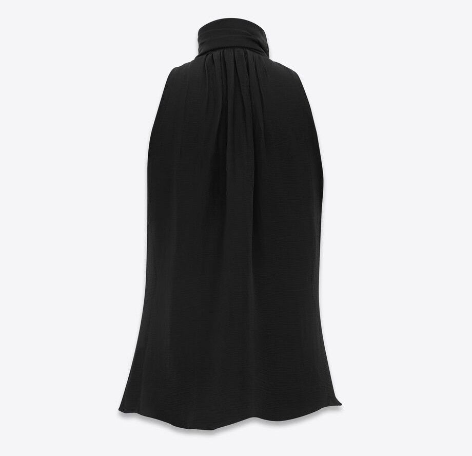 Saint Laurent Paris o1la1rc1a0825 780292 Lavallière-Neck Silk Muslin Tank Top Size US M / EU 48-50 / 2 - 2 Thumbnail