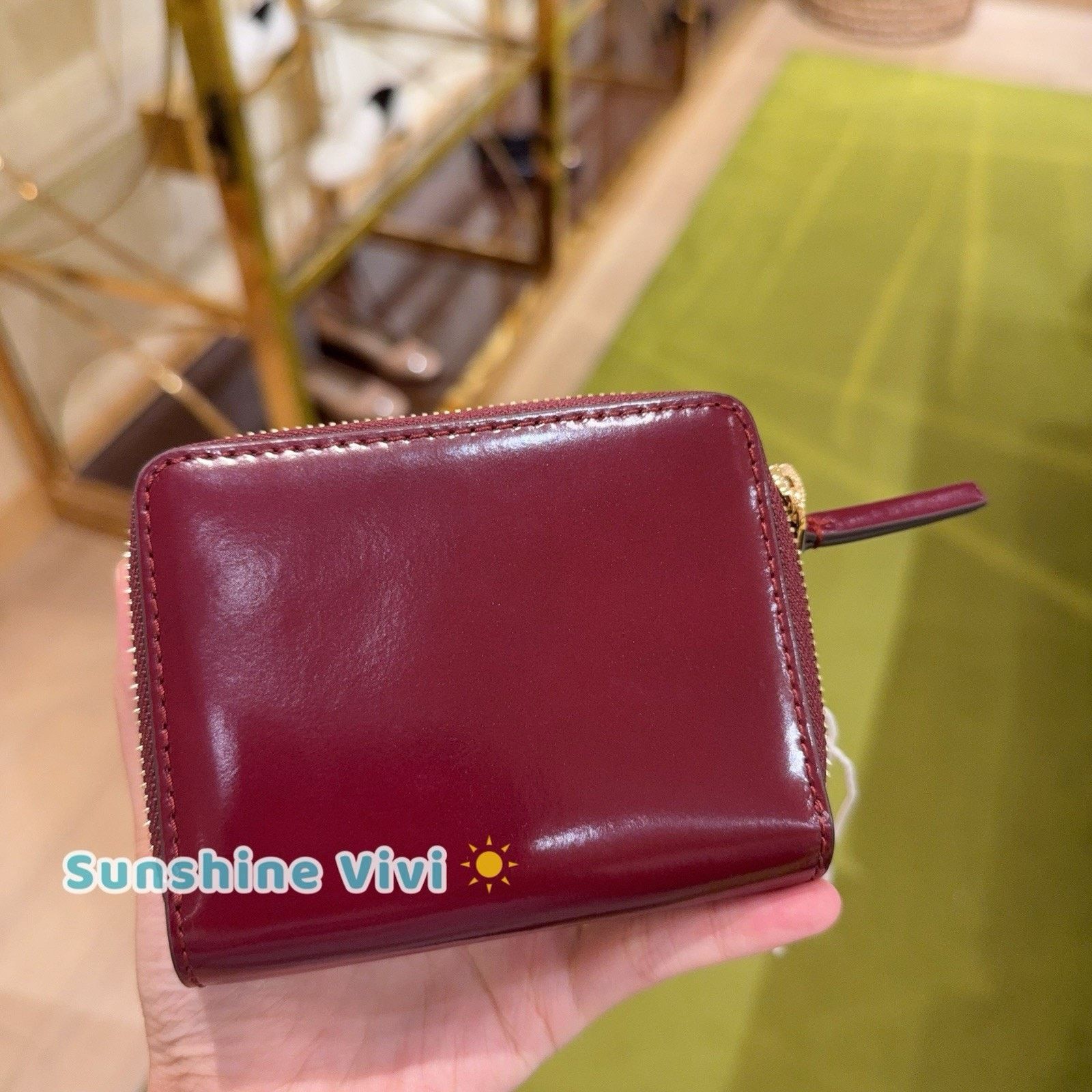 Tory Burch NWT Tory Burch Emerson Patent Leather Wallet Royal Burgundy Size ONE SIZE - 4 Thumbnail