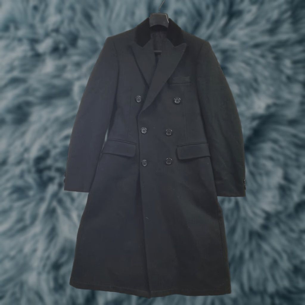 Vintage VINTAGE Falcone Pea Coat Women Long Wool Double Breasted Black 38 Stains Size XS / US 0-2 / IT 36-38 - 1 Thumbnail