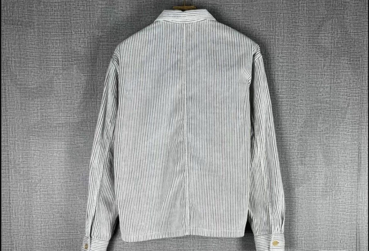 Dior White Striped Long Sleeve Button-Up Shirt Size US M / EU 48-50 / 2 - 2 Thumbnail
