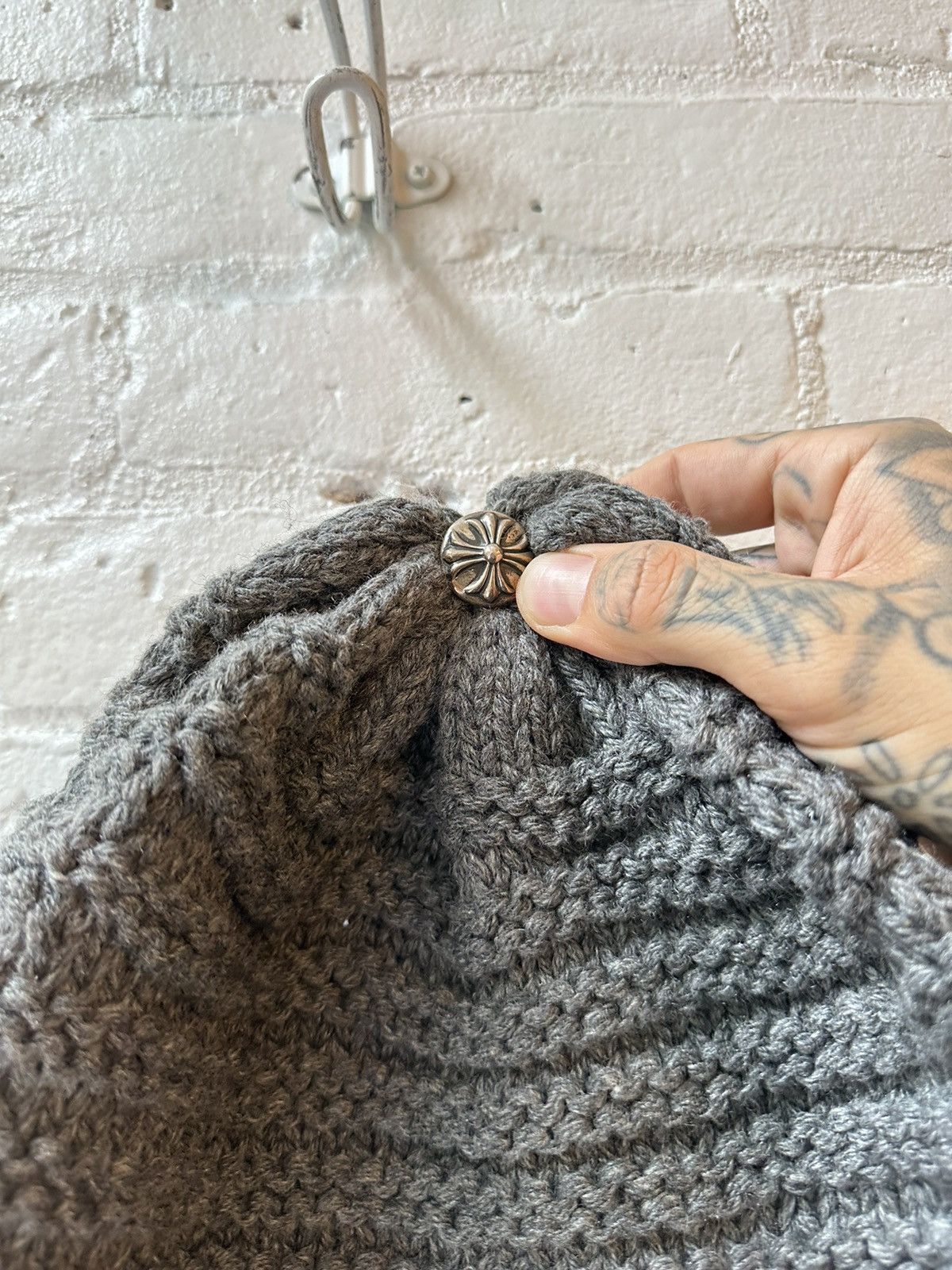Chrome Hearts 1-1 CHROME HEARTS BLACK SUEDE PATCH BEANIE Size ONE SIZE - 3 Thumbnail