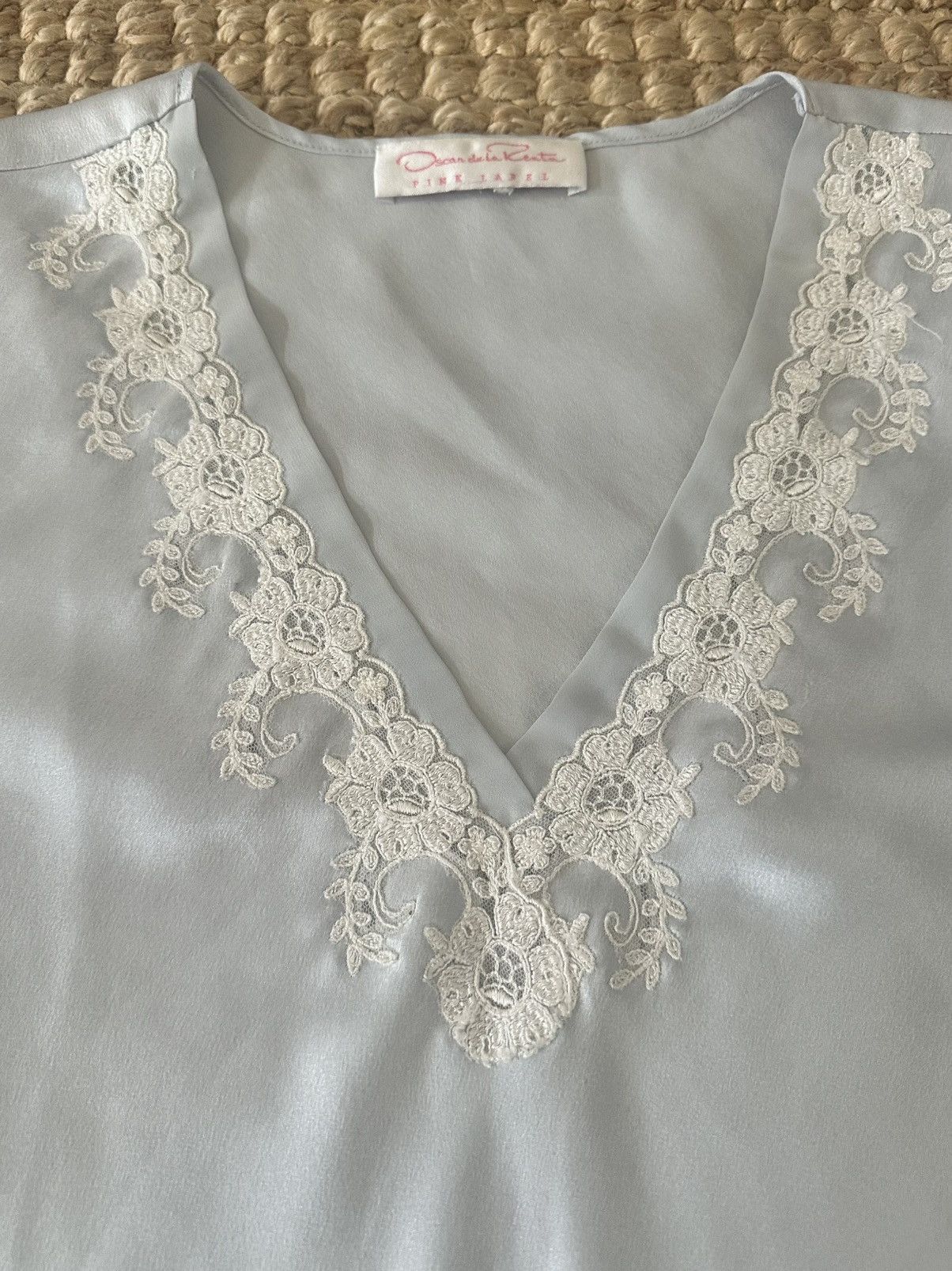 Oscar De La Renta Vintage 80s 90s OSCAR de la RENTA pale blue sleep dress Size S / US 4 / IT 40 - 3 Thumbnail