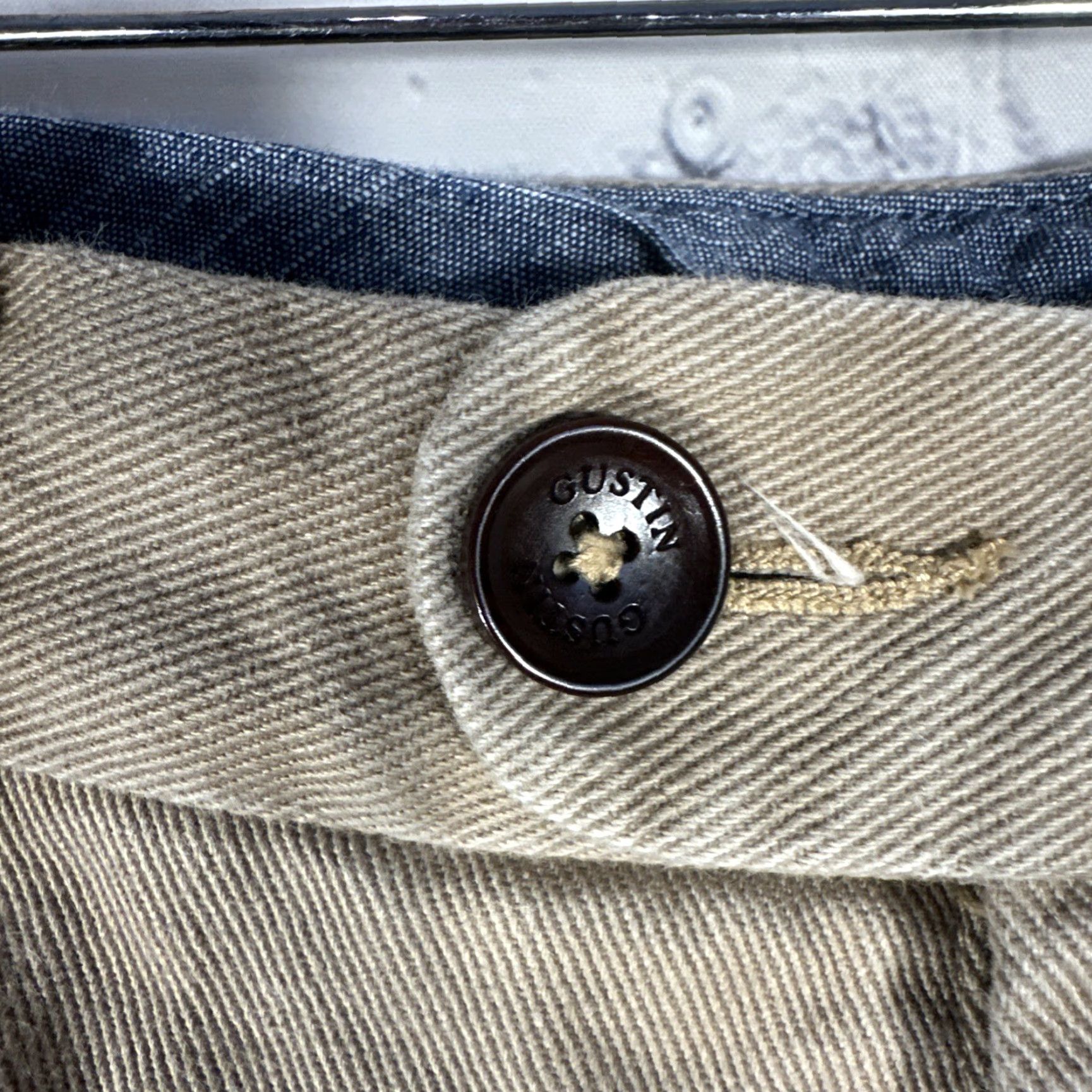 Gustin Gustin Slim Chino Pants Mens 31 x 31 Brown Button Fly Twill 5-Pocket Straight Leg Casual Business Travel Shirt Blues? Size US 31 - 4 Thumbnail