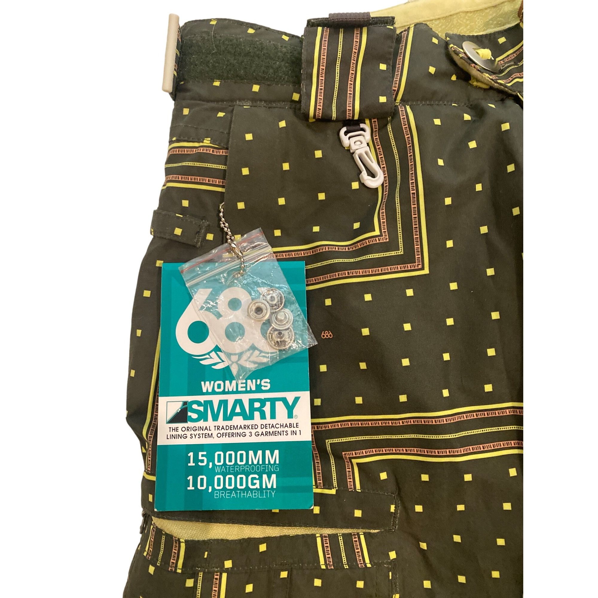 686 NWT 686 Smarty Original Cargo Ski Pants Zig Zag W's S Remove Size 28" / US 6 / IT 42 - 17 Thumbnail