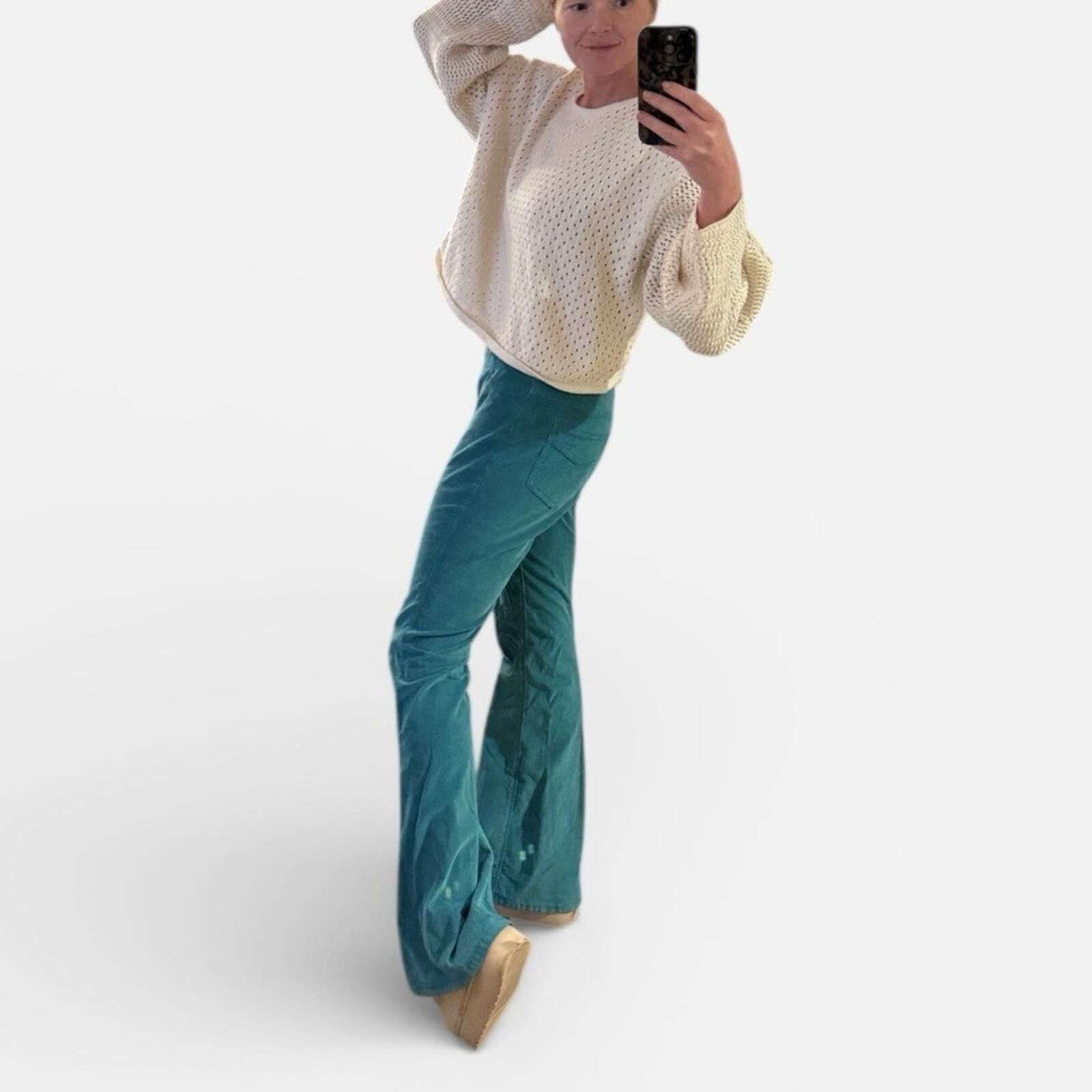 Free People Free People Teal Boot Cut Pants, Size 29 Size 29" - 3 Thumbnail