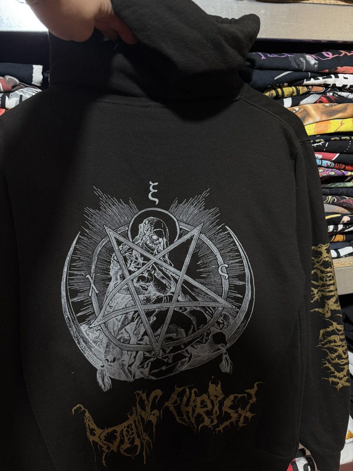 Band Tees Vintage 90s Rotting Christ Satanas Tedeum Black Metal Hoodie Size US S / EU 44-46 / 1 - 5 Thumbnail
