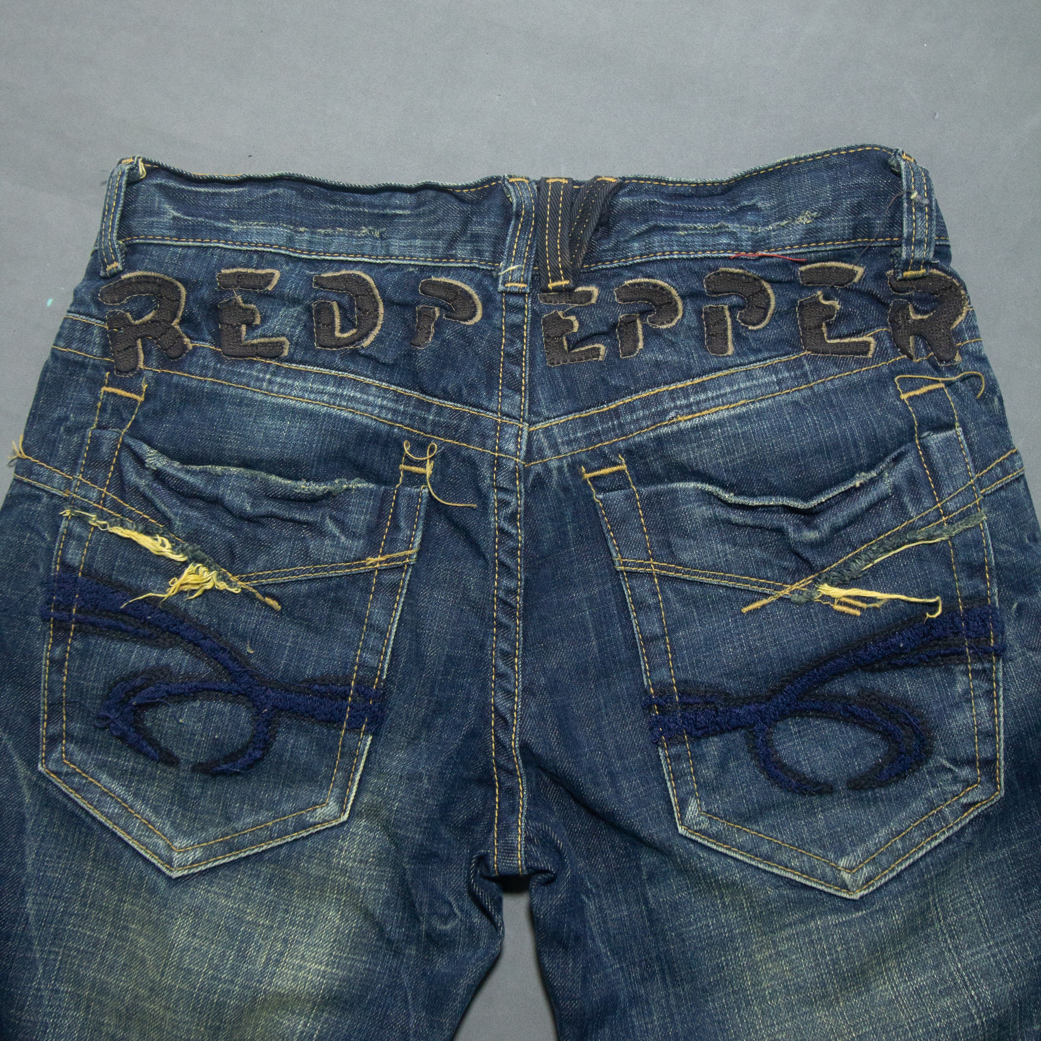 If Six Was Nine × Japanese Brand × Le Grande Bleu (L.G.B.) RED PEPPER SPELLOUT FADED JEANS Size US 32 / EU 48 - 6 Thumbnail