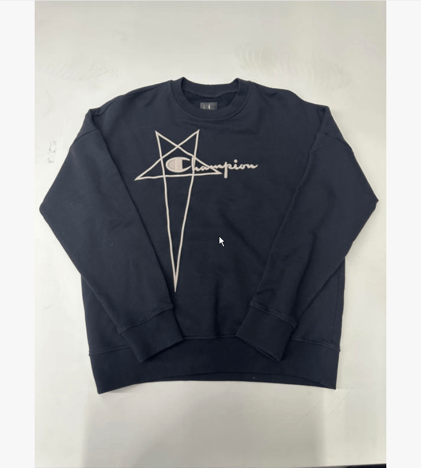 Champion × Rick Owens Rick Owens x Champion Black Logo Sweatshirt Men's M Size US M / EU 48-50 / 2 - 3 Thumbnail
