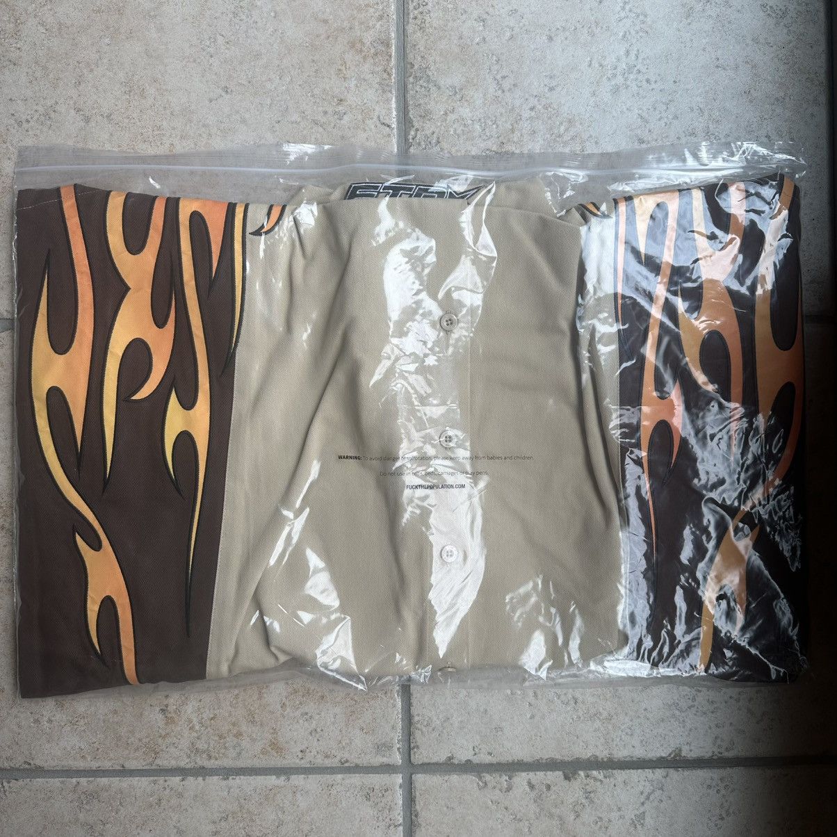 Fuck The Population FTP Raceway Button Up Shirt (Tan) Size XXL Size US XXL / EU 58 / 5 - 3 Thumbnail