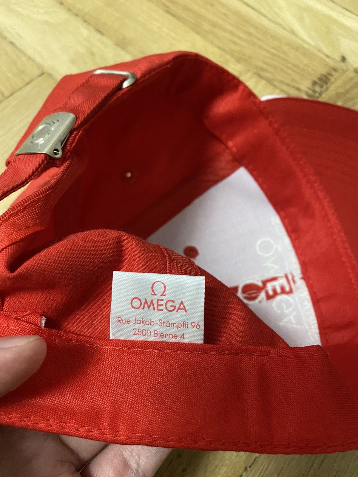 Omega OMEGA Baseball Hat Red/White Embroidered Adjustable Cap Size ONE SIZE - 5 Thumbnail