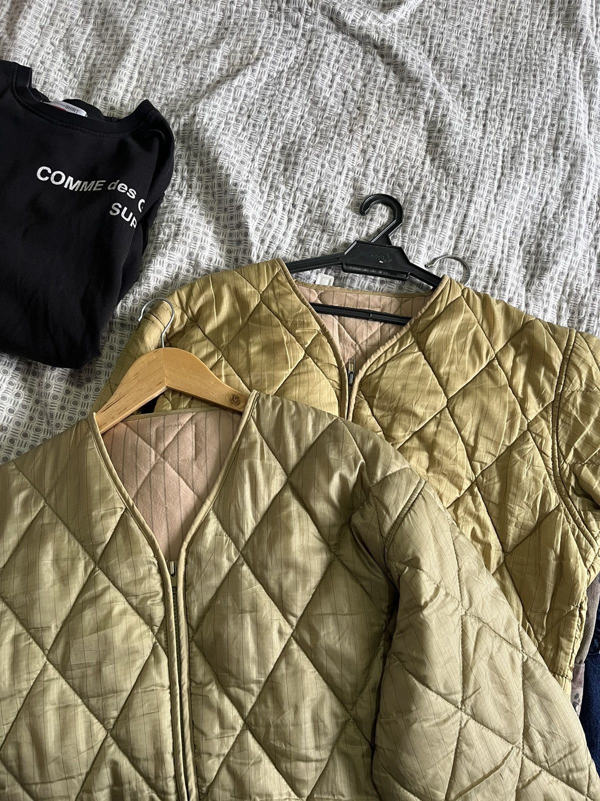 Other Vtg Army green Quilted Jacket Size US XL / EU 56 / 4 - 4 Thumbnail