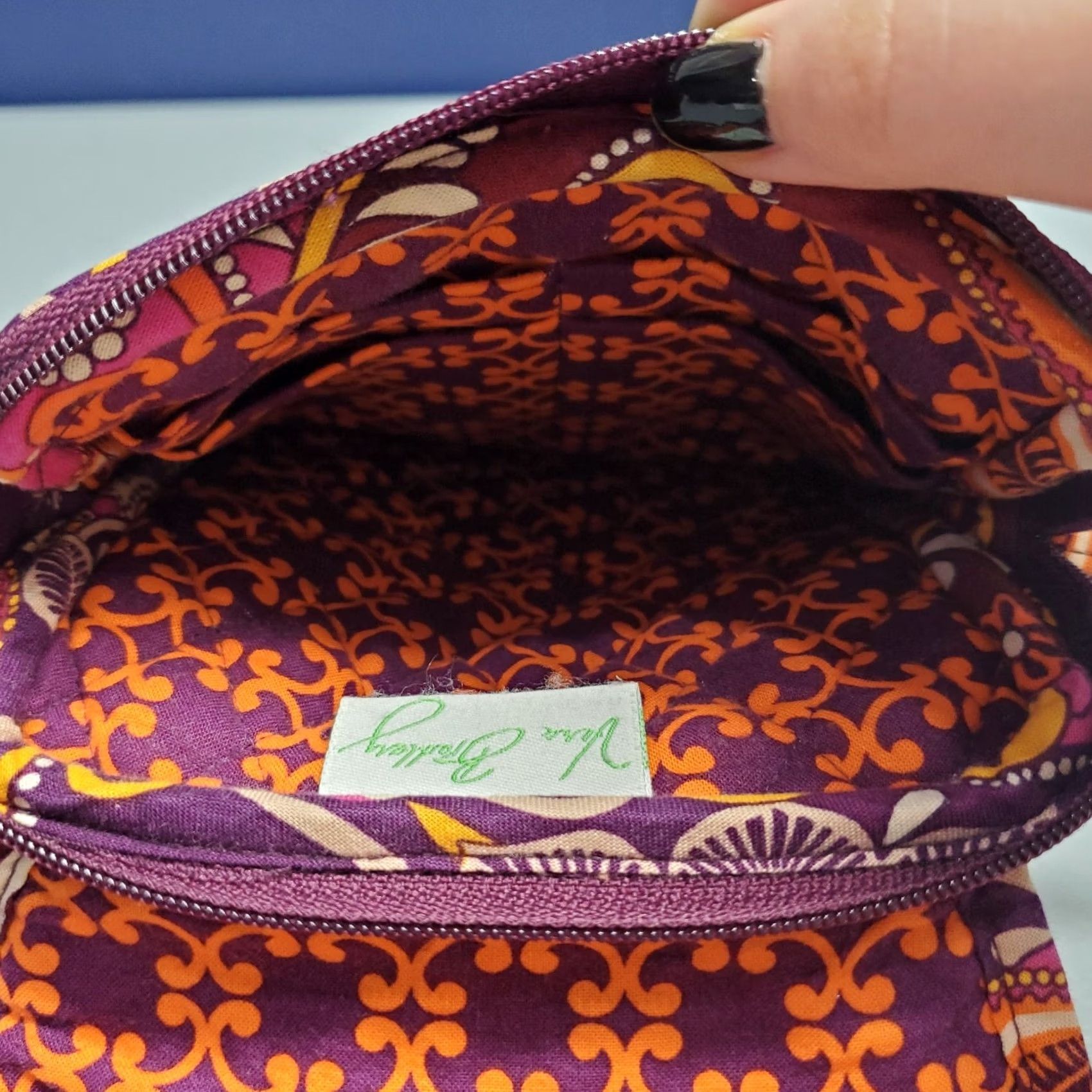 Vintage Vera Bradley Hipster Crossbody Bag Womens Purple Multi Fabric Paisley Zip Pocket P42 Size ONE SIZE - 6 Thumbnail