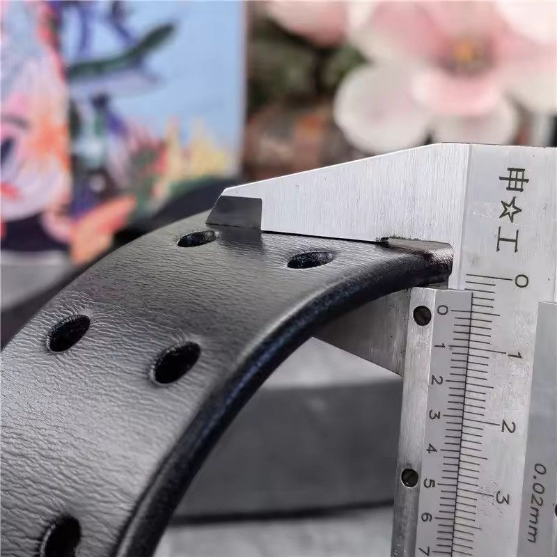 Genuine Leather Super Wide 4.2 CM Thick Genuine Leather Double Buckle Belt Size ONE SIZE - 7 Thumbnail