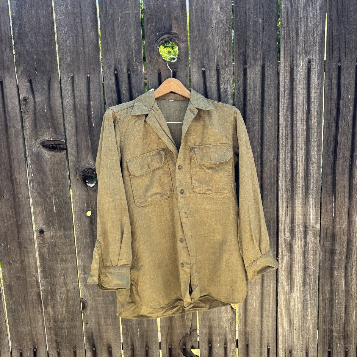 Vintage Vintage 60s Military Wool Overshirt Size US M / EU 48-50 / 2 - 1 Thumbnail