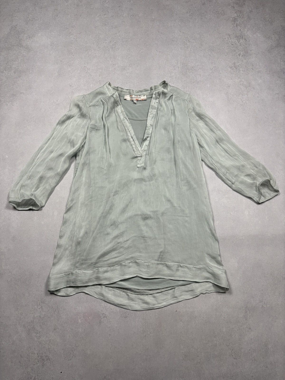Other La Fée Maraboutée Italian Silk Sheer Blouse Sage Green 40 Size M / US 6-8 / IT 42-44 - 1 Thumbnail