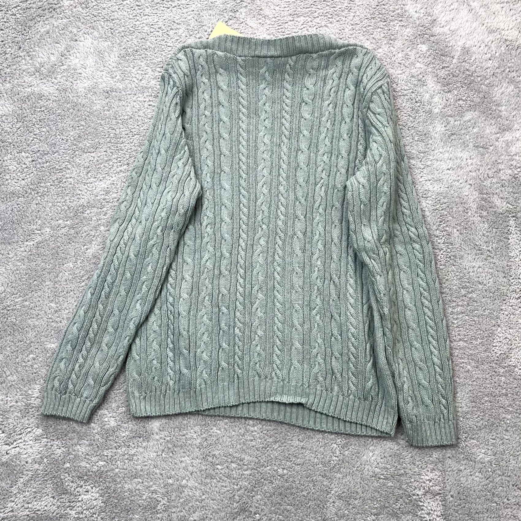 Cherokee VTG Cherokee Sweater Womens XL Gray Cotton Cable Knit Boat Pullover NEW Size XL / US 12-14 / IT 48-50 - 7 Thumbnail