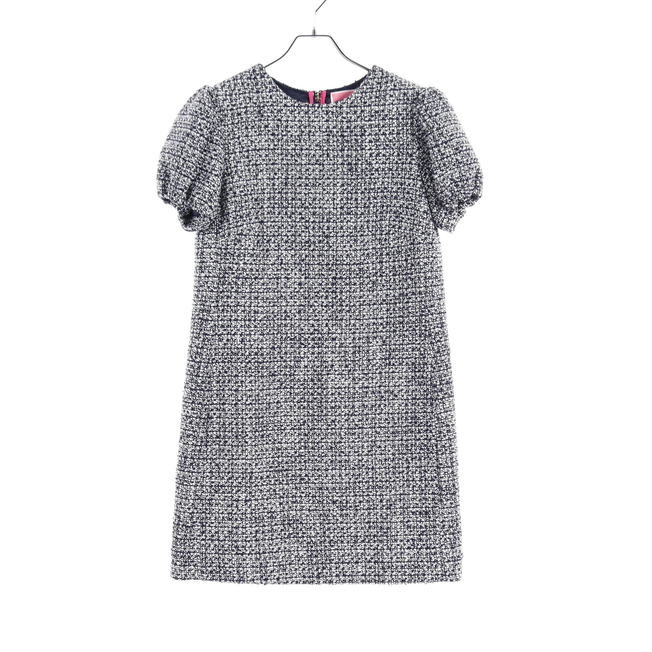 Kate Spade Kate Spade One Piece Puff Sleeve Dark Navy White Tweed Size ONE SIZE - 1 Thumbnail