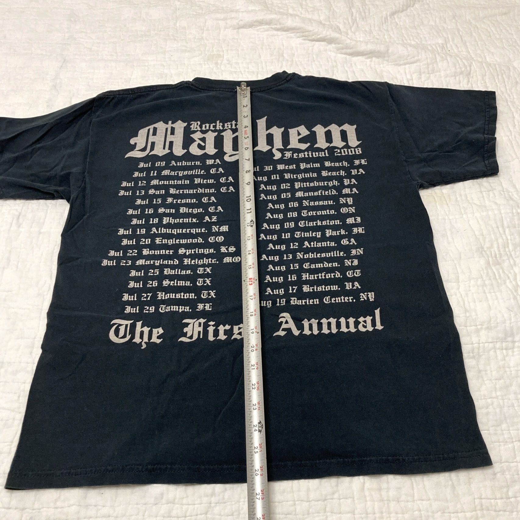 Gildan VINTAGE Men’s Rockstar Mayhem Festival First Annual 2008 Black Tour T-Shirt L Mens Size US L / EU 52-54 / 3 - 6 Thumbnail