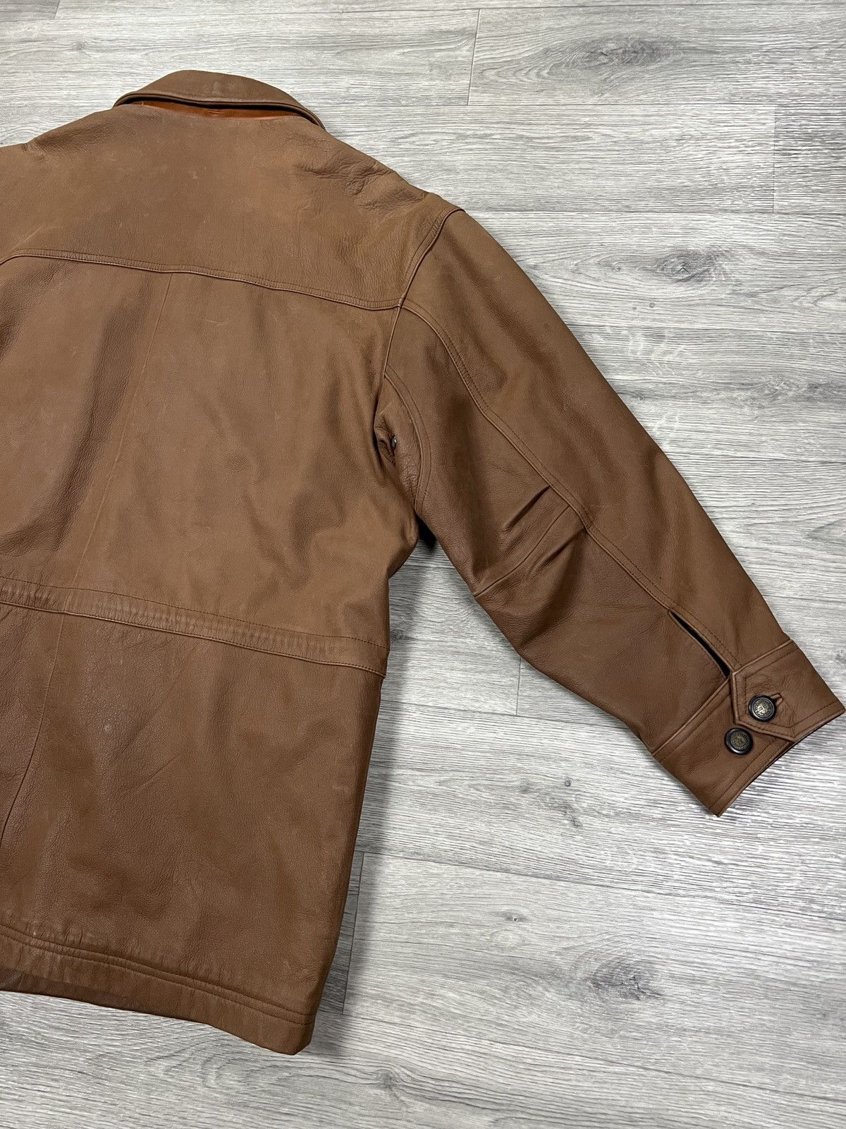 Timberland Vintage Timberland Leather Barn Jacket Brown Multi-Pocket Size US S / EU 44-46 / 1 - 10 Thumbnail