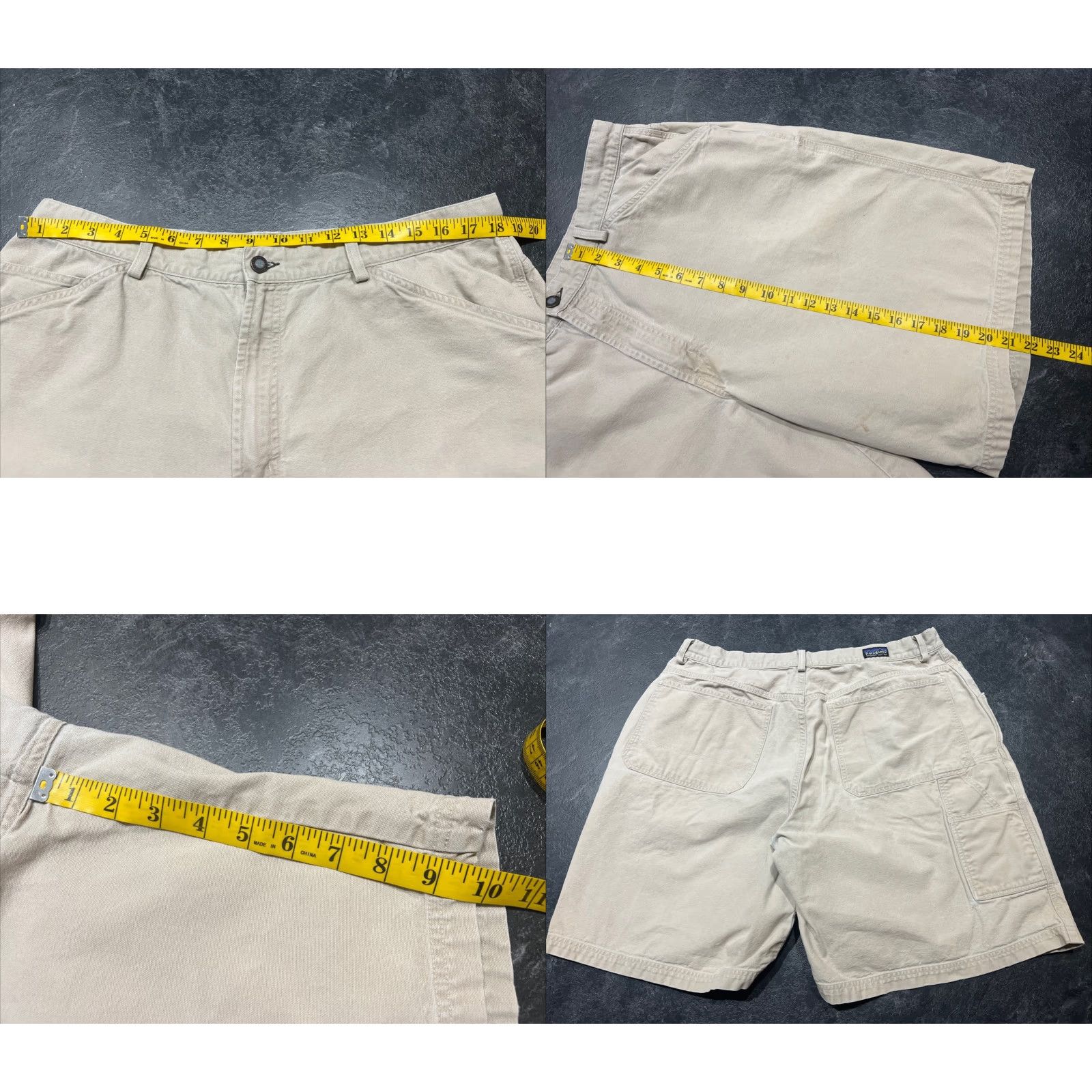 Patagonia Patagonia Khaki Beige Hiking Cotton Chino Shorts Mens Size 40 Regular Chinos Casual Zip Solid Beige Cotton 57130 Department Men Inseam 9 in Size 40 Size US 33 - 8 Thumbnail