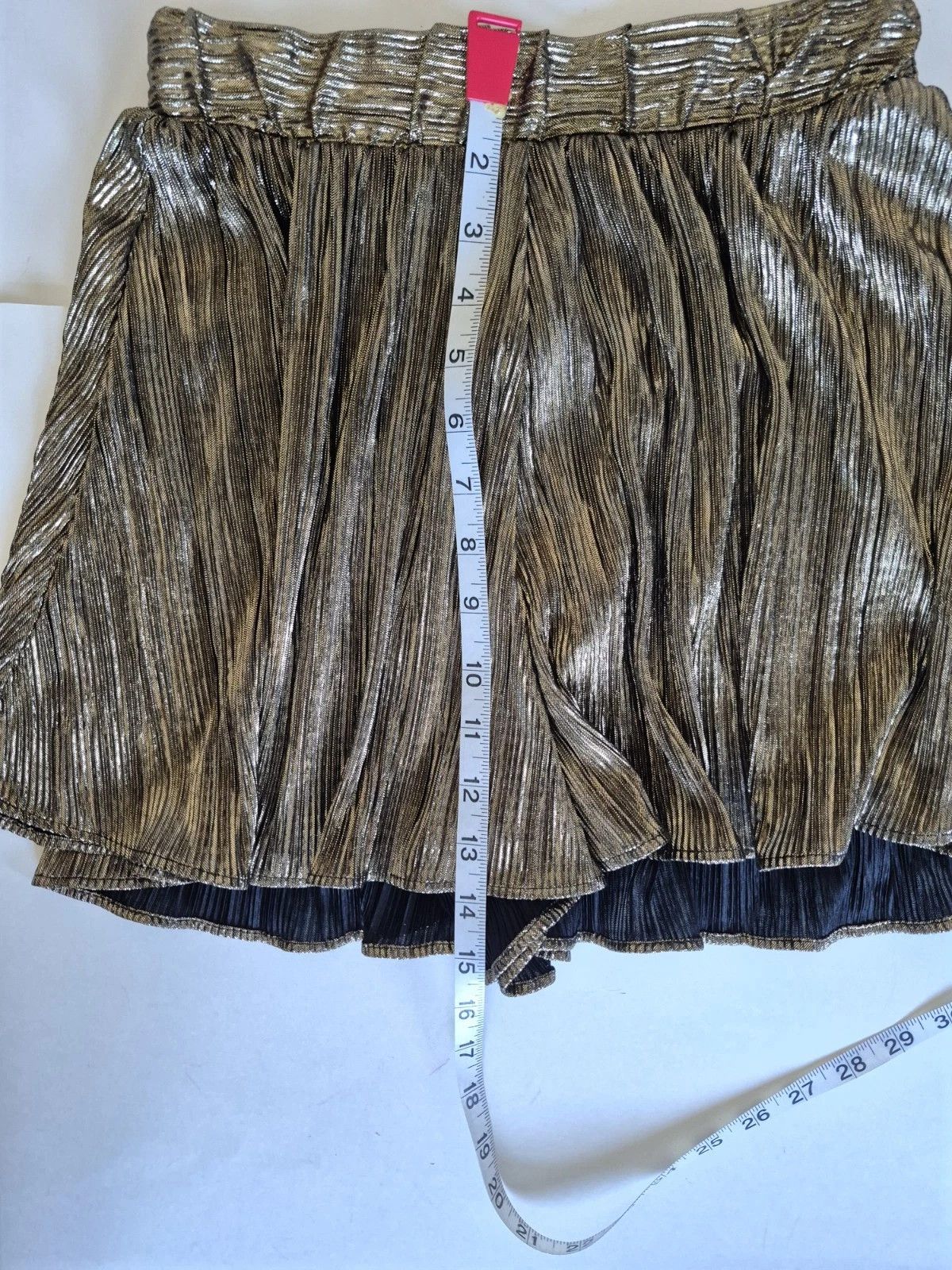 Show Me Your MuMu Show Me Your MUMU Skort Carlos Lame Swing Shorts Pleated XS Size 23" - 14 Thumbnail