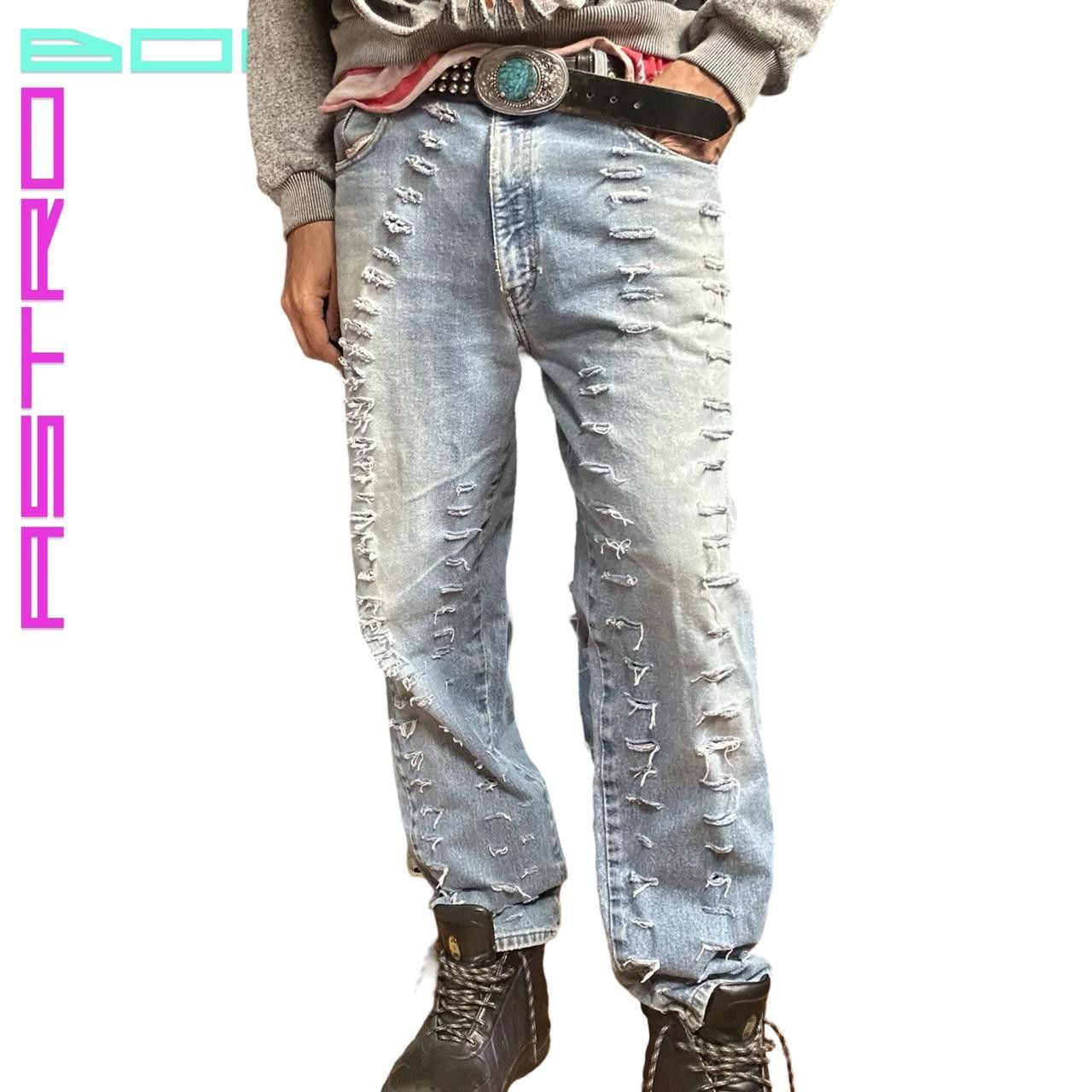 Eddie Bauer ASTROBOI* Distressed Faded Light Blue Jeans - 34/34 US Size US 34 / EU 50 - 2 Thumbnail
