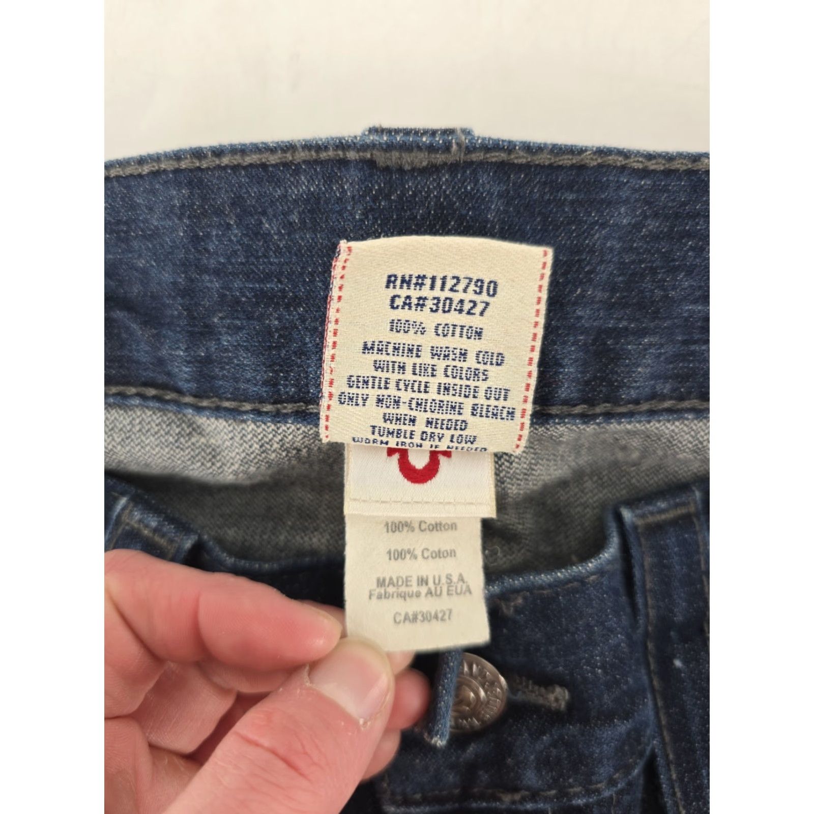 Y2K True Religion Jeans 34X29 USA Dark Wash World Tour Ricky