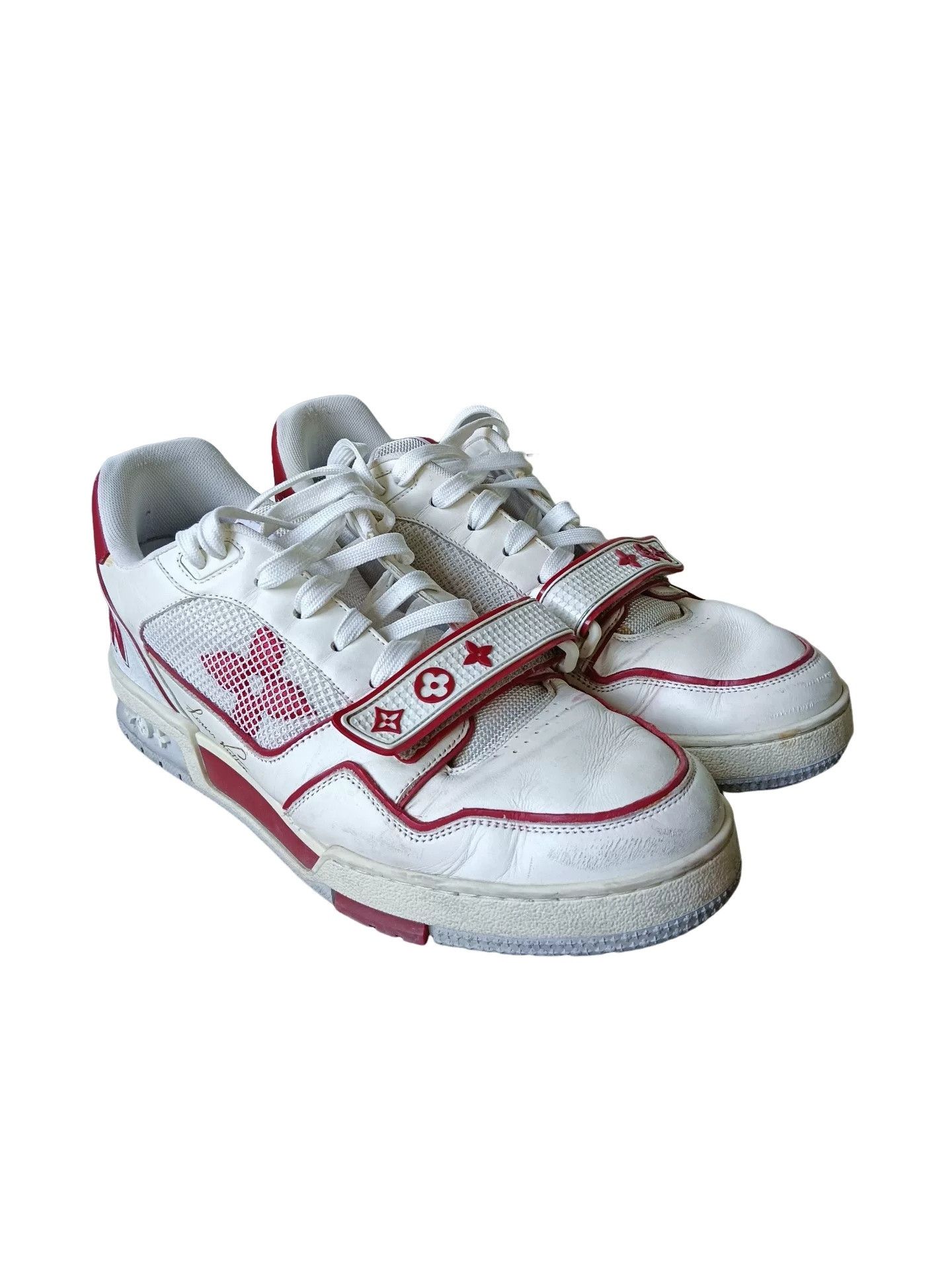 Louis Vuitton Louis Vuitton Red Velcro Trainer Sneakers Size 9 Size US 10 / EU 43 - 1 Thumbnail