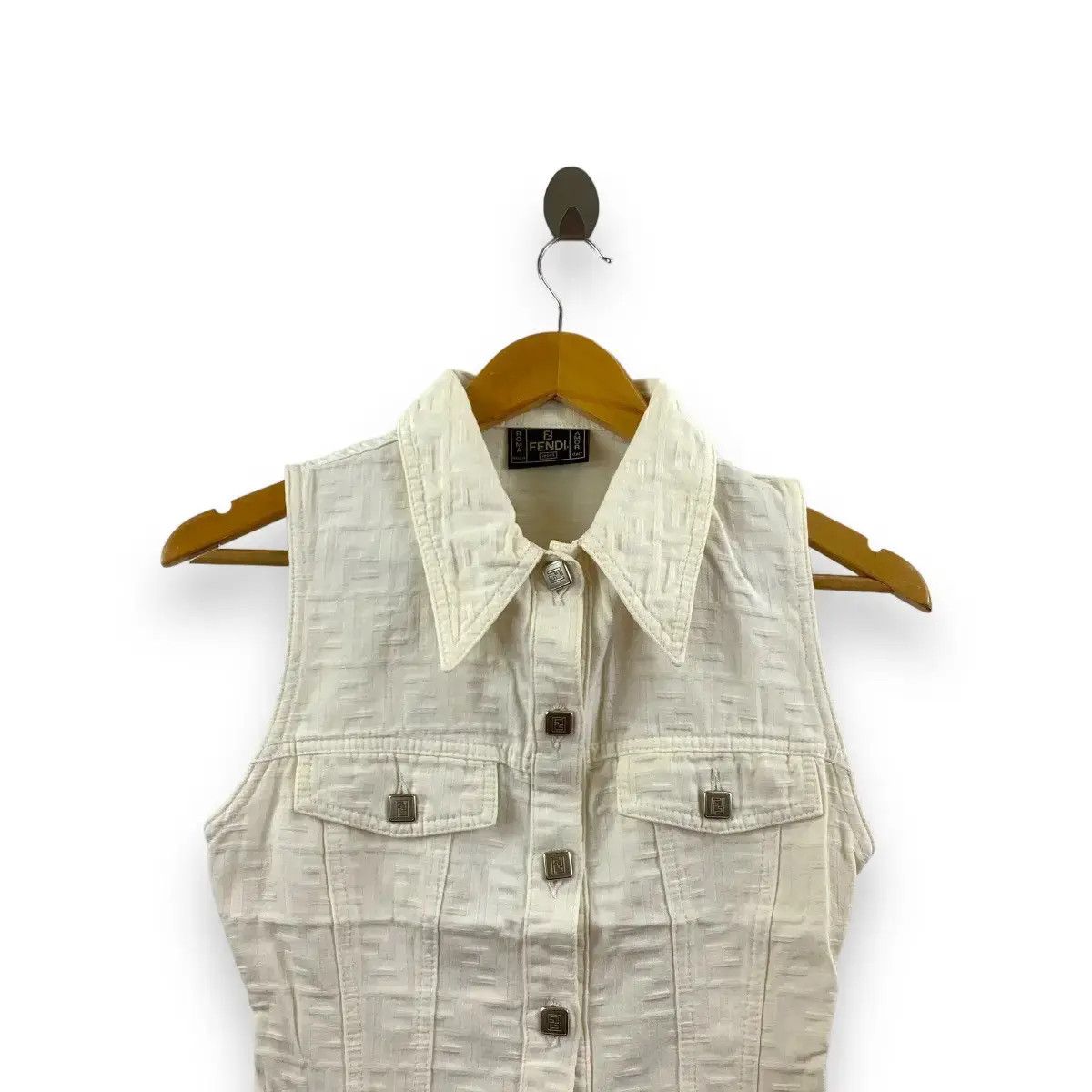 Fendi Vintage FENDI JEANS ZUCCA Monogram Made In Italy Vest Size XS / US 0-2 / IT 36-38 - 3 Thumbnail