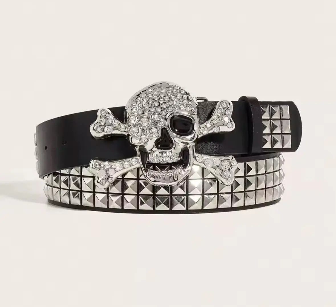 Trendy Gothic Punk Costume Rivet Skulls Buckle Belt