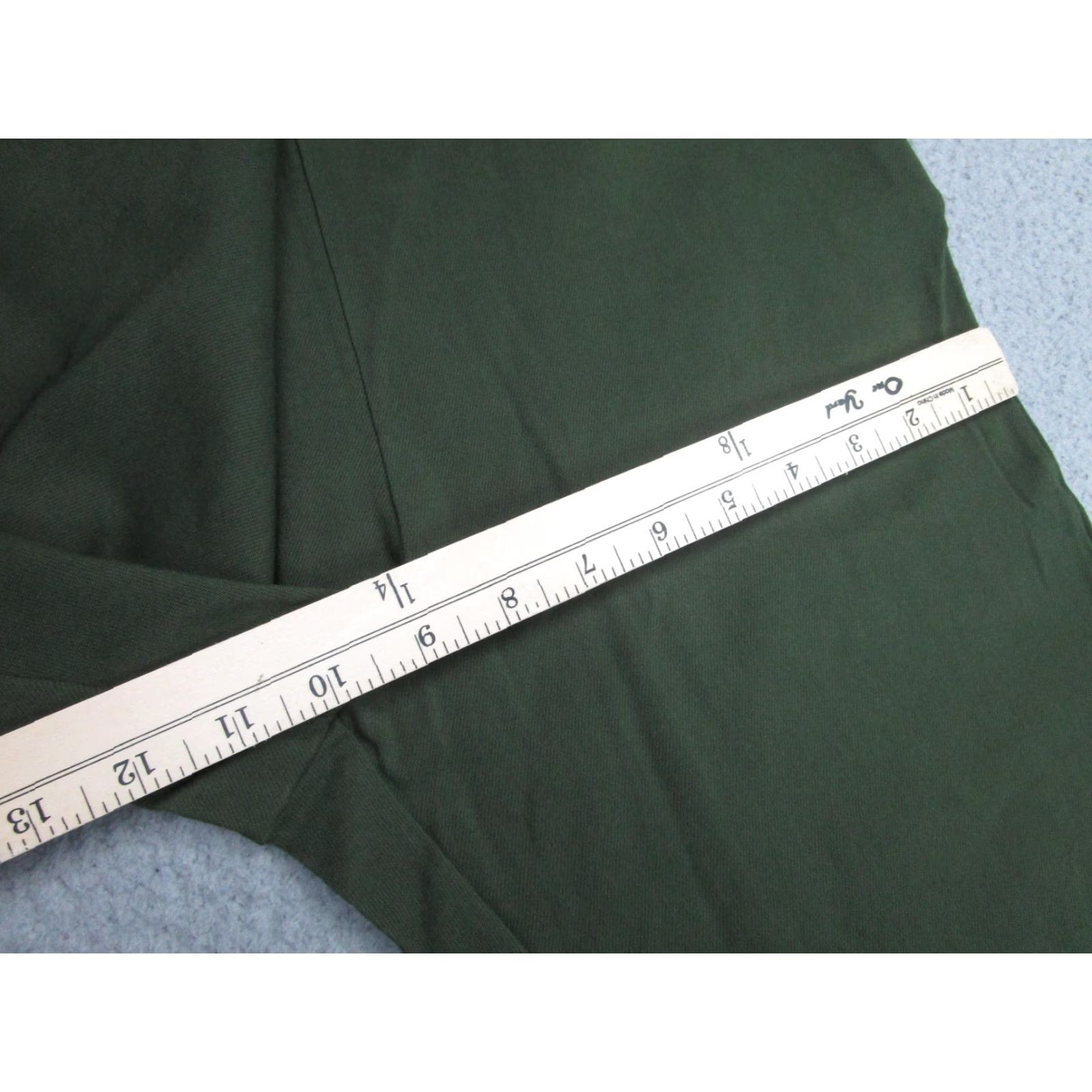 Vintage Tularosa Leggings Womens XL Green Ankle Pants Stretch Button Zip Side Hem - HEM, Elastic Waist, Solid Size 40" / US 18 - 7 Thumbnail