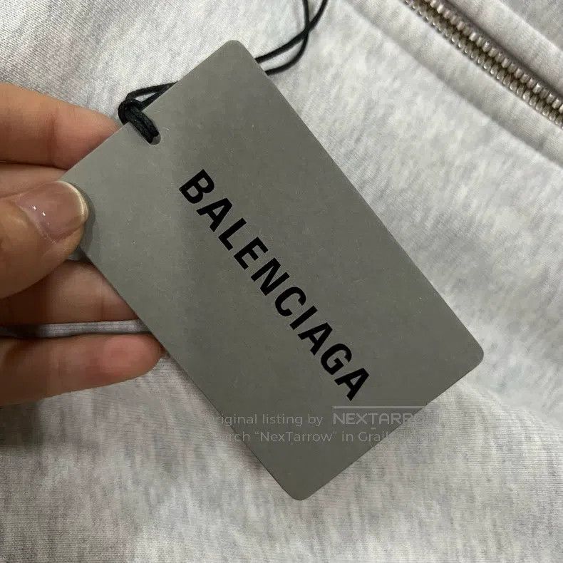 Balenciaga Balenciaga Grey Printed Logo Zip-Up Hoodie Size US L / EU 52-54 / 3 - 5 Thumbnail