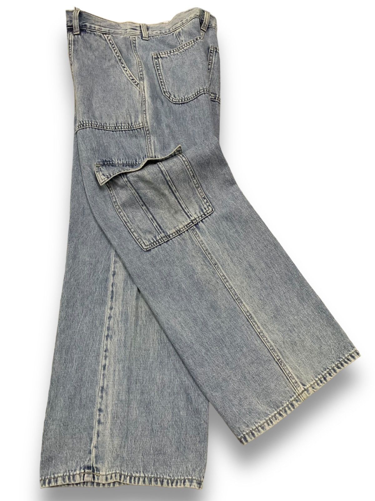 GU × Japanese Brand × Jun Takahashi Vintage Japanese Brand GU Baggy Fatigue Cargo Jeans Size US 30 / EU 46 - 3 Thumbnail