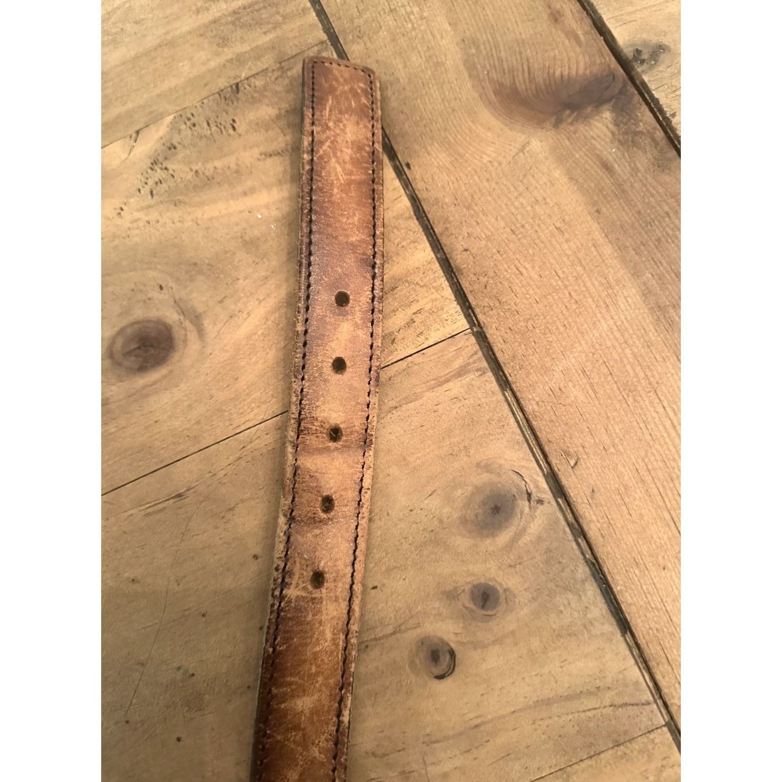 Vintage VINTAGE Belt Mens Brown Leather 42” Long Hinged Size ONE SIZE - 5 Thumbnail