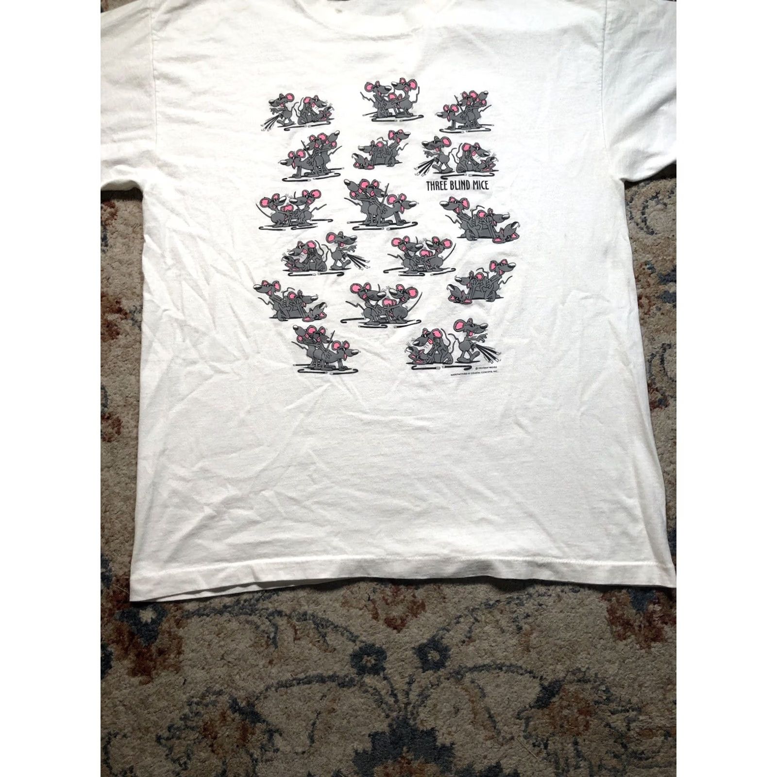 Vintage VINTAGE Coastal Concepts T-Shirt Gray Crew Neck Short Sleeve 1990s XL Men 80s 90s Blind Mice Logo Single Stitch Cotton Knit US Made Shirt Size US XL / EU 56 / 4 - 5 Thumbnail