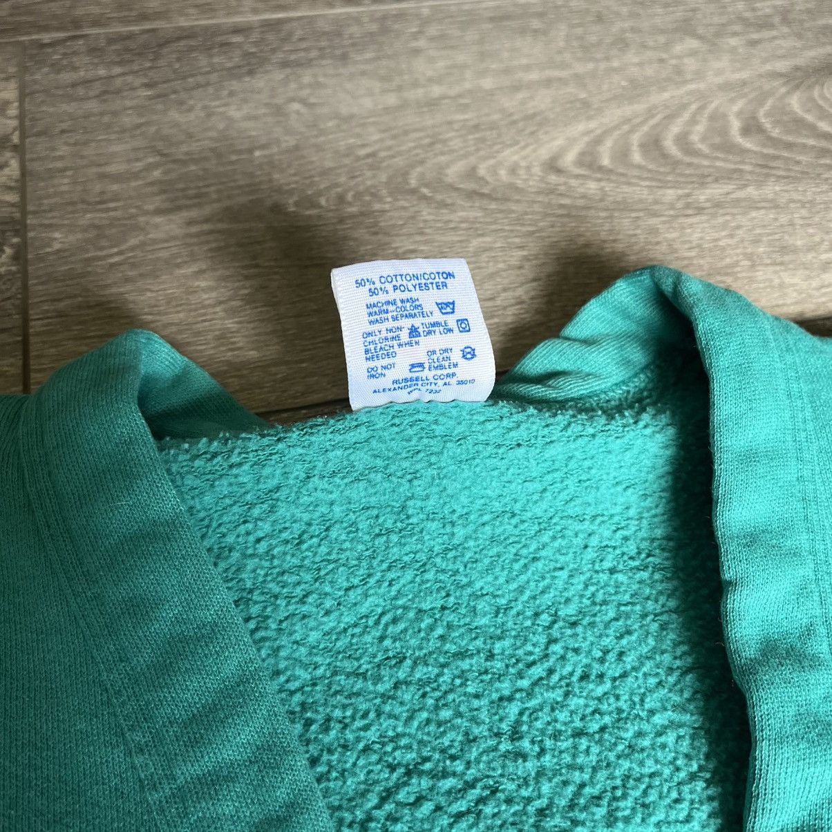 Jerzees Vintage 1990s Jerzees Blank Teal Cardigan Sweatshirt Button Size US L / EU 52-54 / 3 - 4 Thumbnail