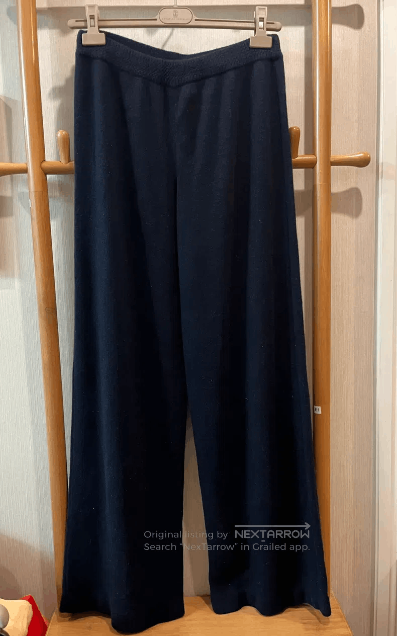 Loro Piana Loro Piana Black Baby Cashmere Wide Leg Pants Size 28" / US 6 / IT 42 - 1 Thumbnail