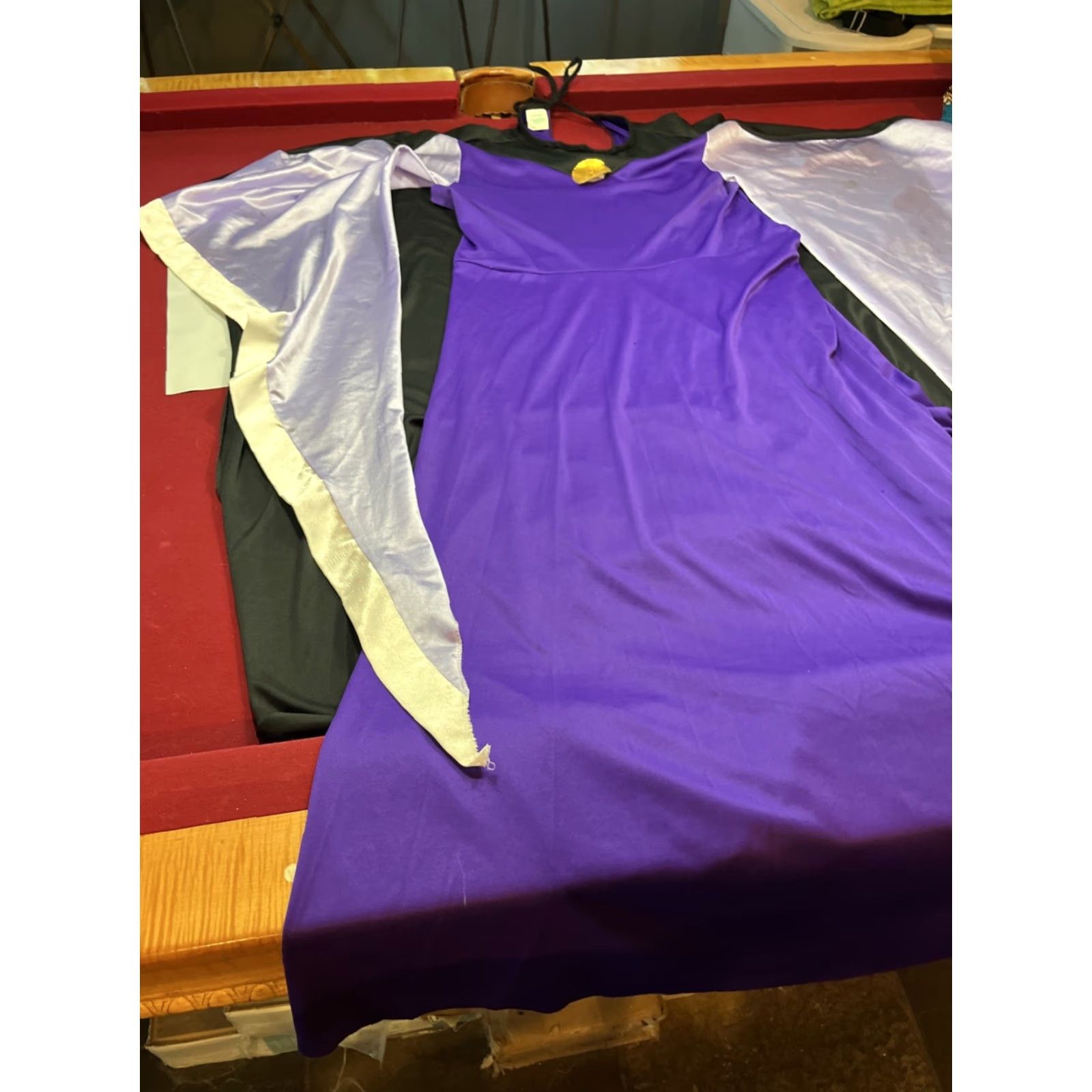 Disney VINTAGE Disney Snow White EVIL QUEEN purple Black Witch DRESS Villain Womens Long Flowy Size ONE SIZE - 6 Thumbnail