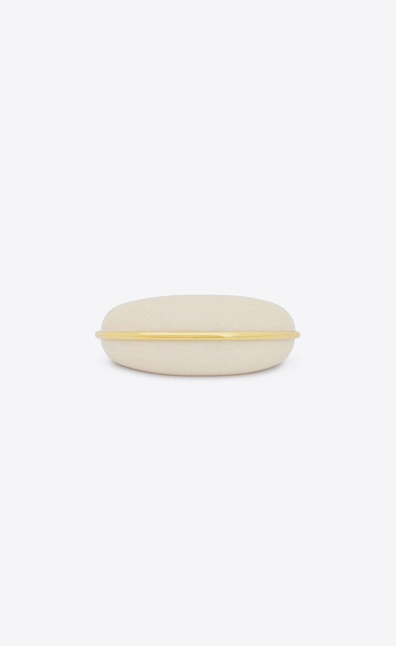Saint Laurent Paris o1bcso1str0226 Size: M/Dome Cuff Bracelet in Beige Size ONE SIZE - 1 Thumbnail