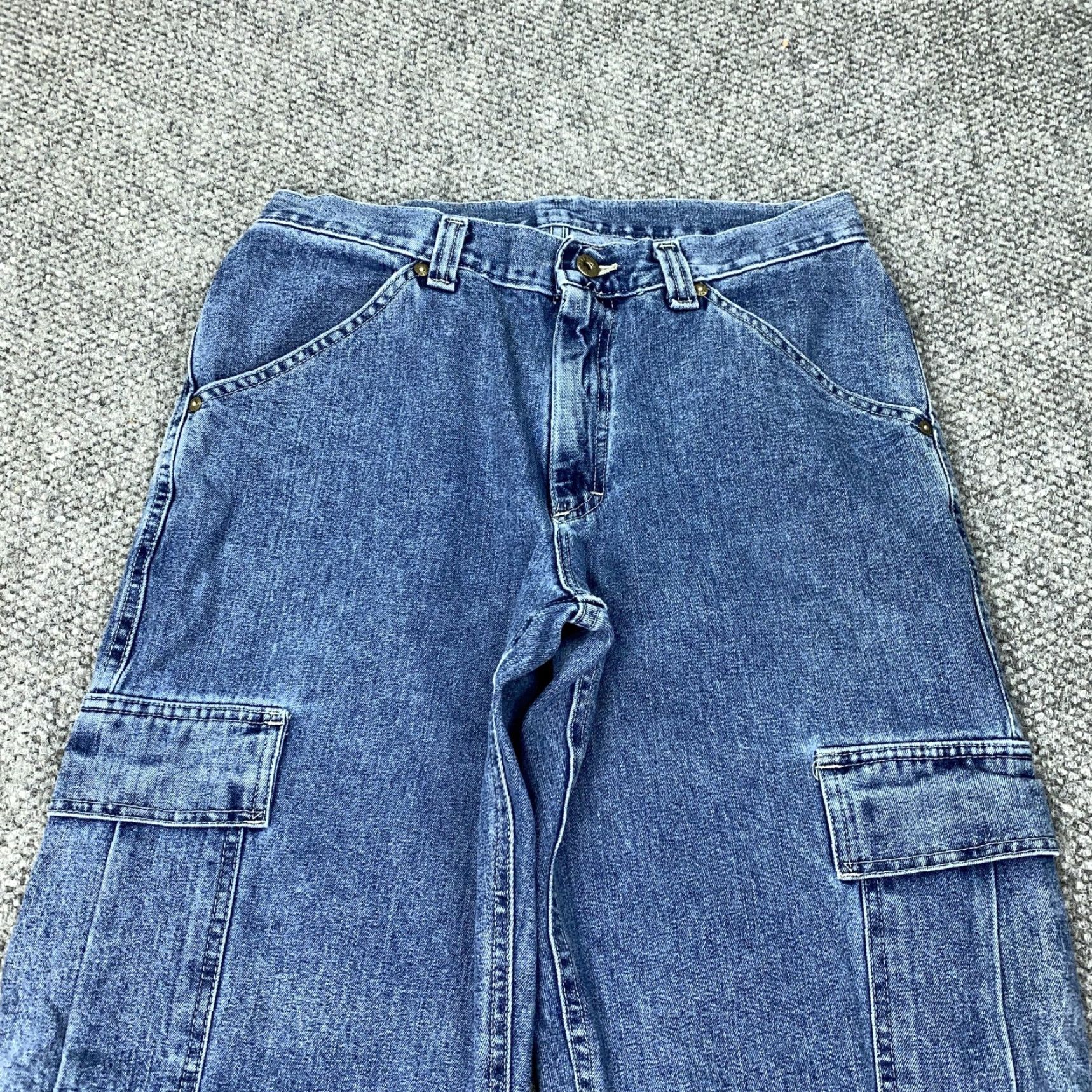 Lee VINTAGE Lee Cargo Jeans Mens 32x32 Denim Straight Relaxed Fit Workwear 90s USA Baggy Size US 32 / EU 48 - 2 Thumbnail