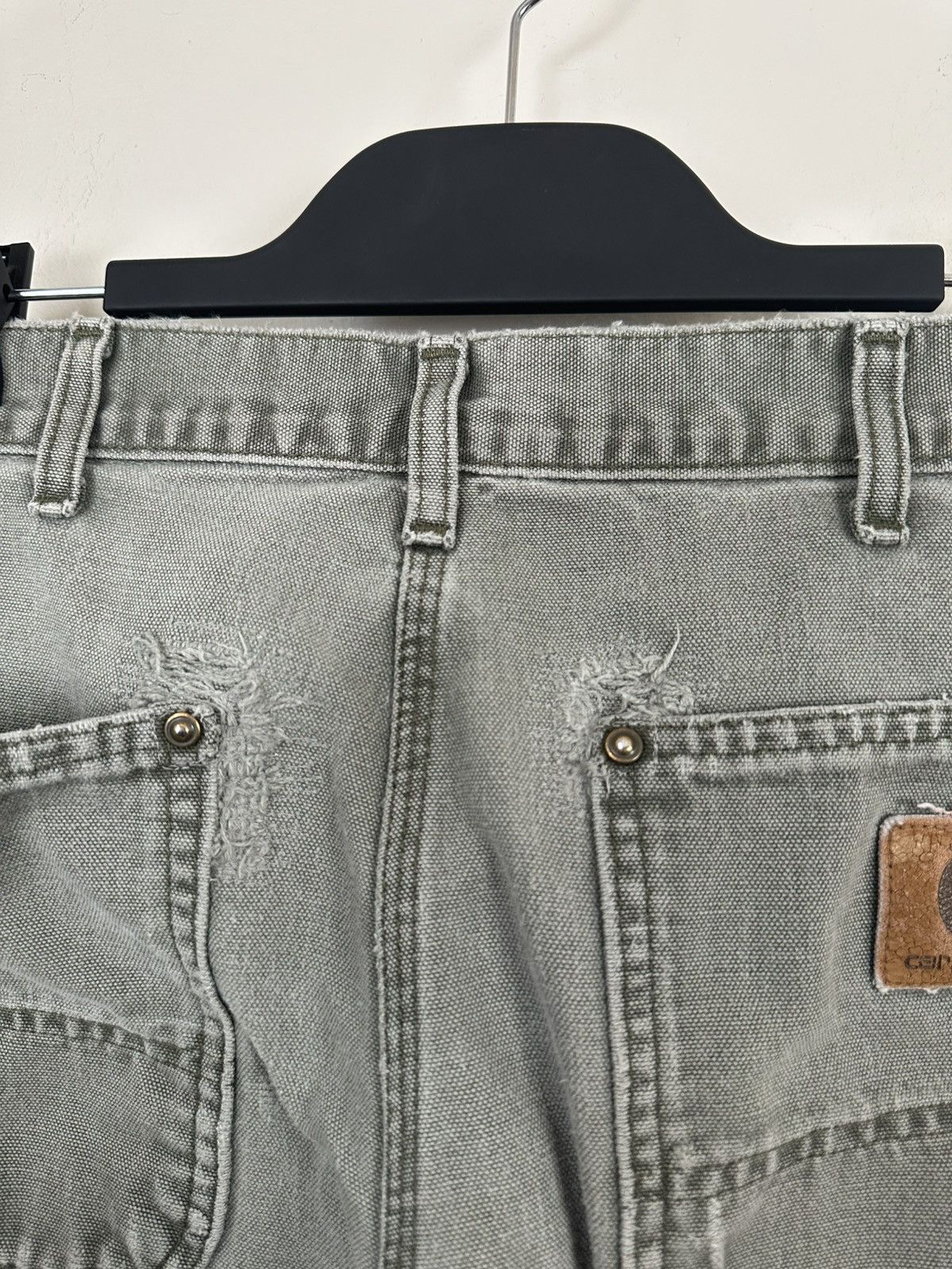 Carhartt (31x30) CRAZY THRASHED REPAIRED Carhartt Double Knee Pants Size US 31 - 12 Thumbnail