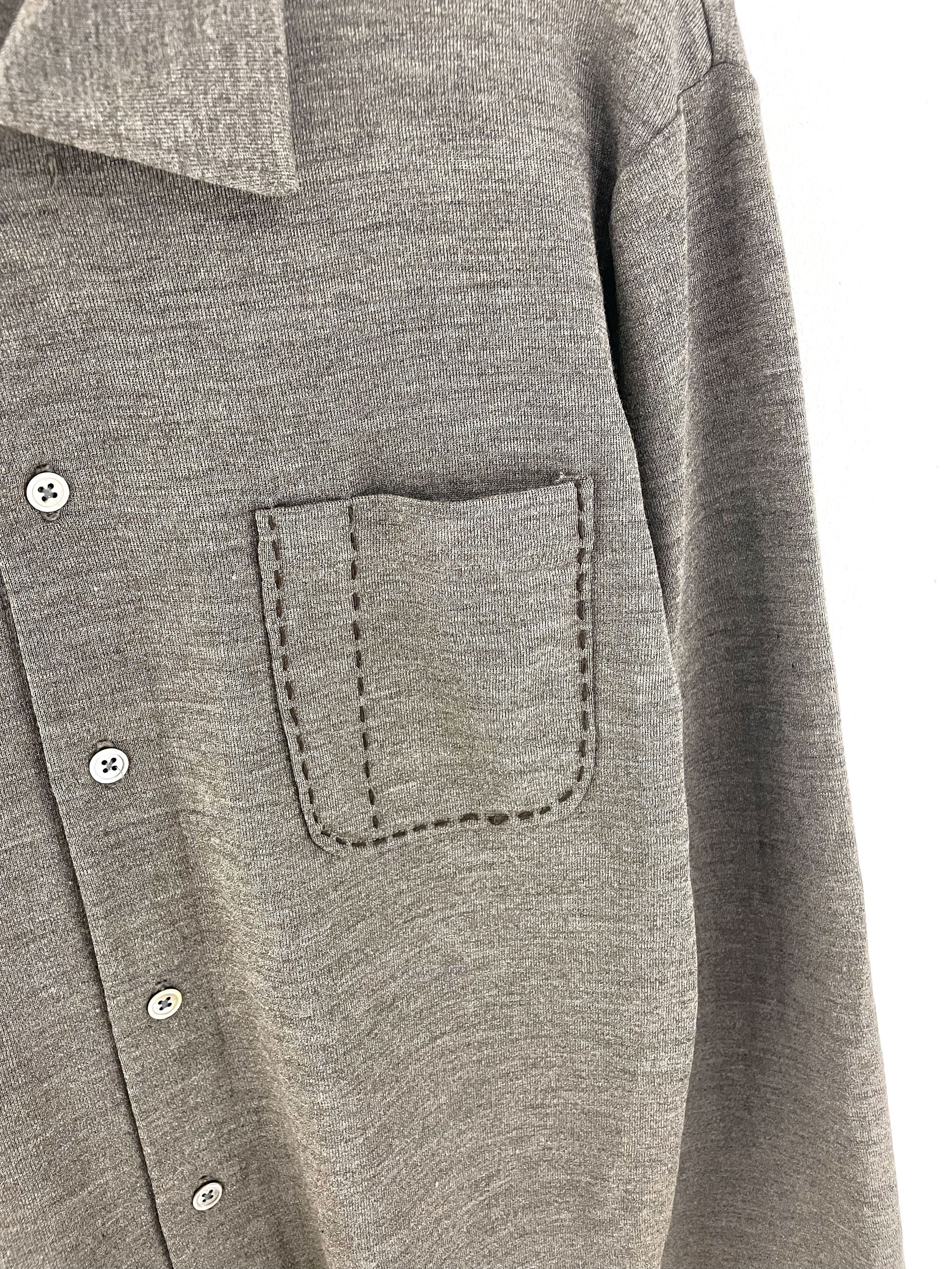Yohji Yamamoto Contrast Stitch Wool Shirt Size US M / EU 48-50 / 2 - 4 Thumbnail