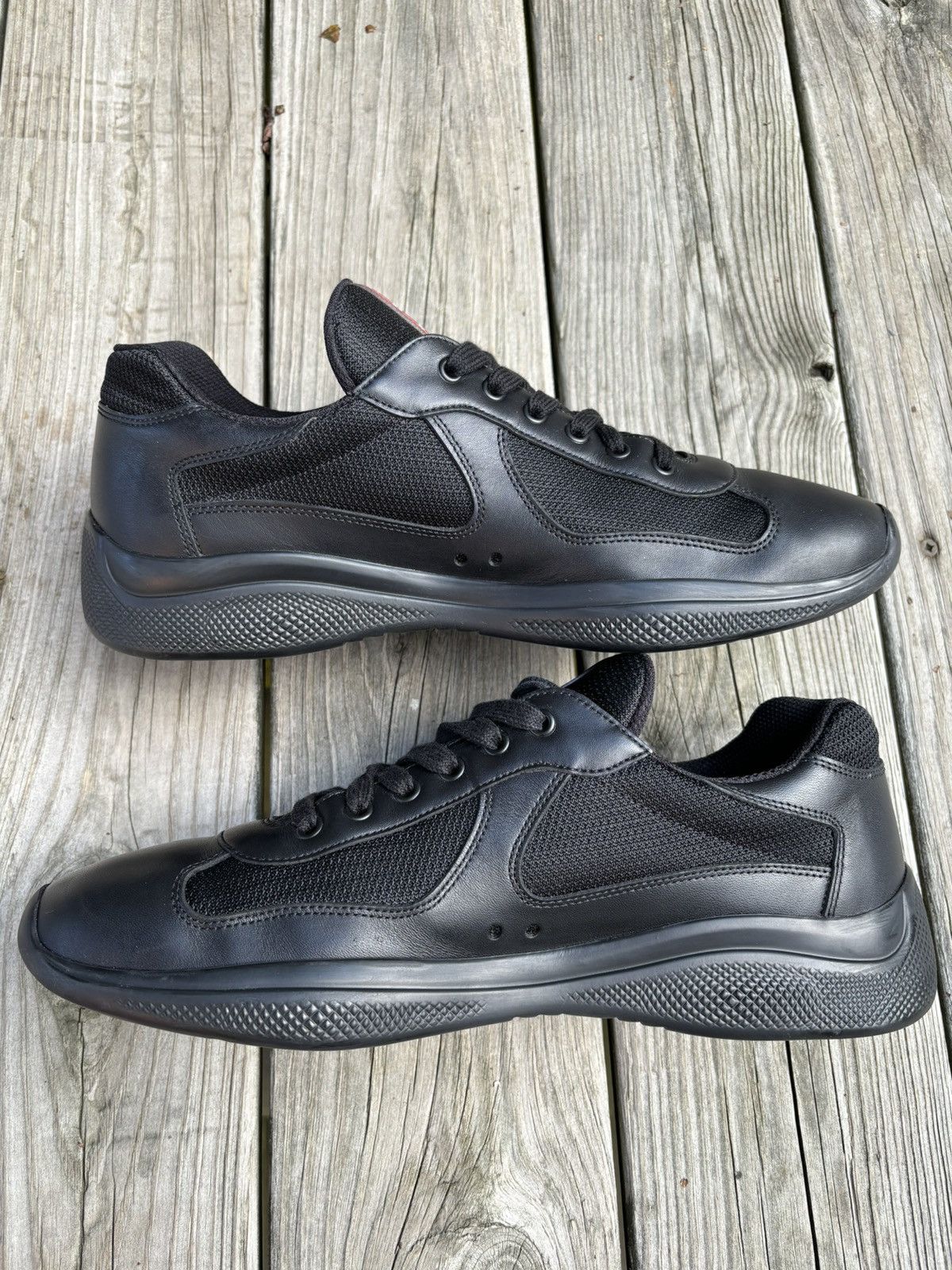 Prada Americas Cup Black Leather Size 12 Size US 12 / EU 45 - 3 Thumbnail