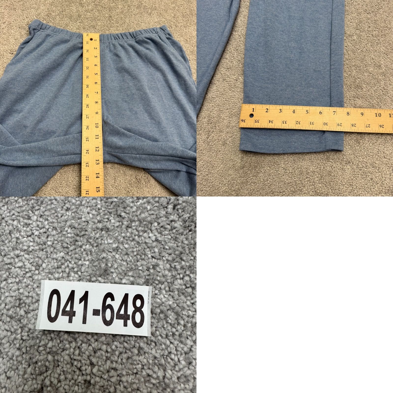 Blair Blair Sweatpants Womens Large Petite Heathered Blue Casual Lounge Straight Leg Pants Size 36" / US 14 / IT 50 - 9 Thumbnail