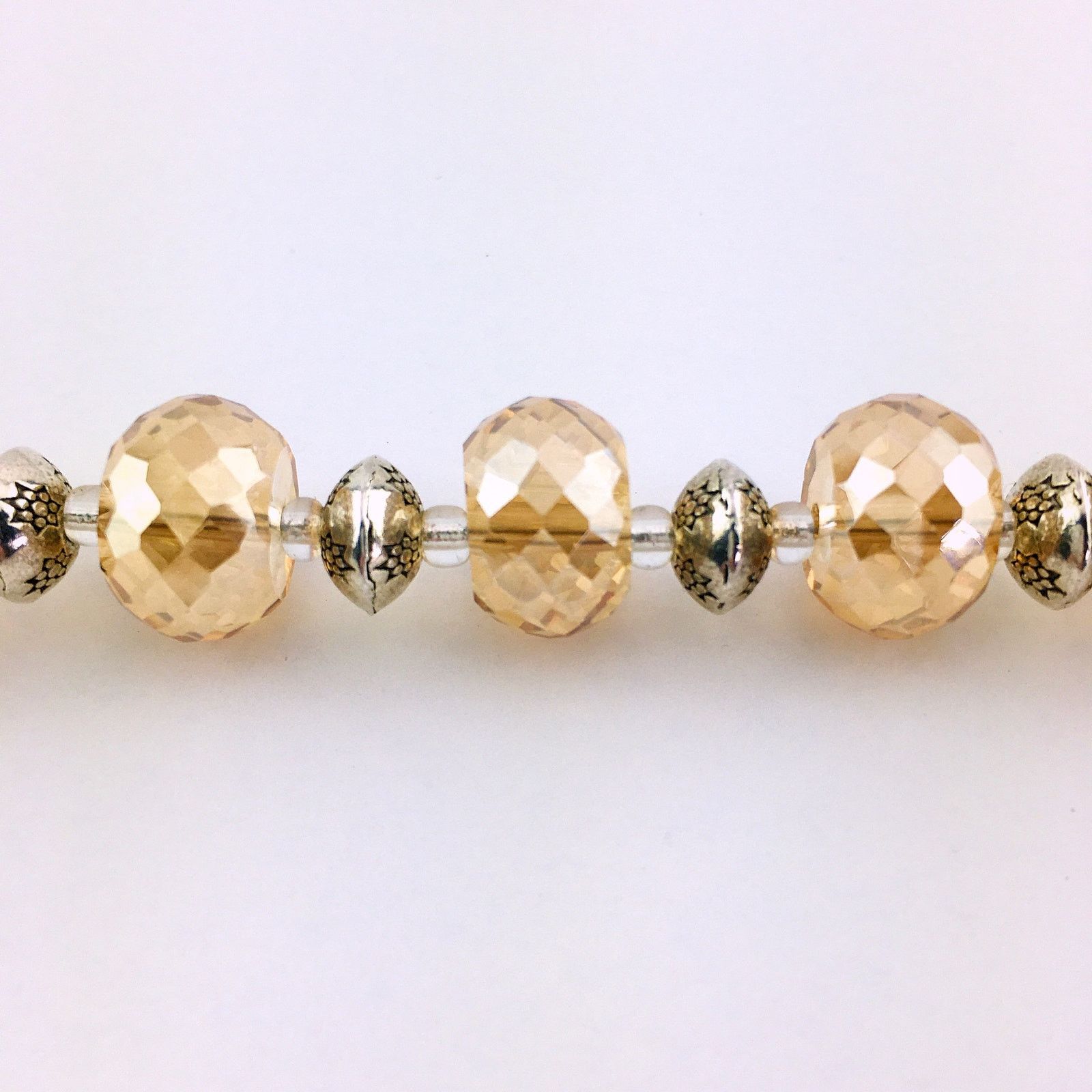 Handmade 🌅Amber Glass Silver Antique Style Handmade Women’s Bracelet Size ONE SIZE - 4 Thumbnail