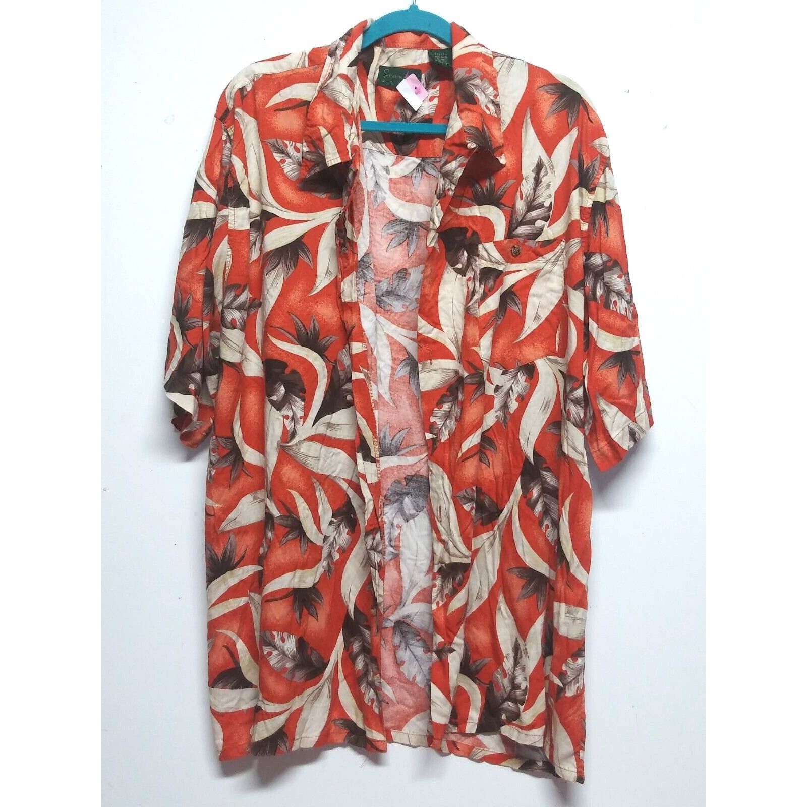 Vintage Scandia Woods Hawaiian shirt mens 2XL TL tropical floral ora Size US XXL / EU 58 / 5 - 5 Thumbnail