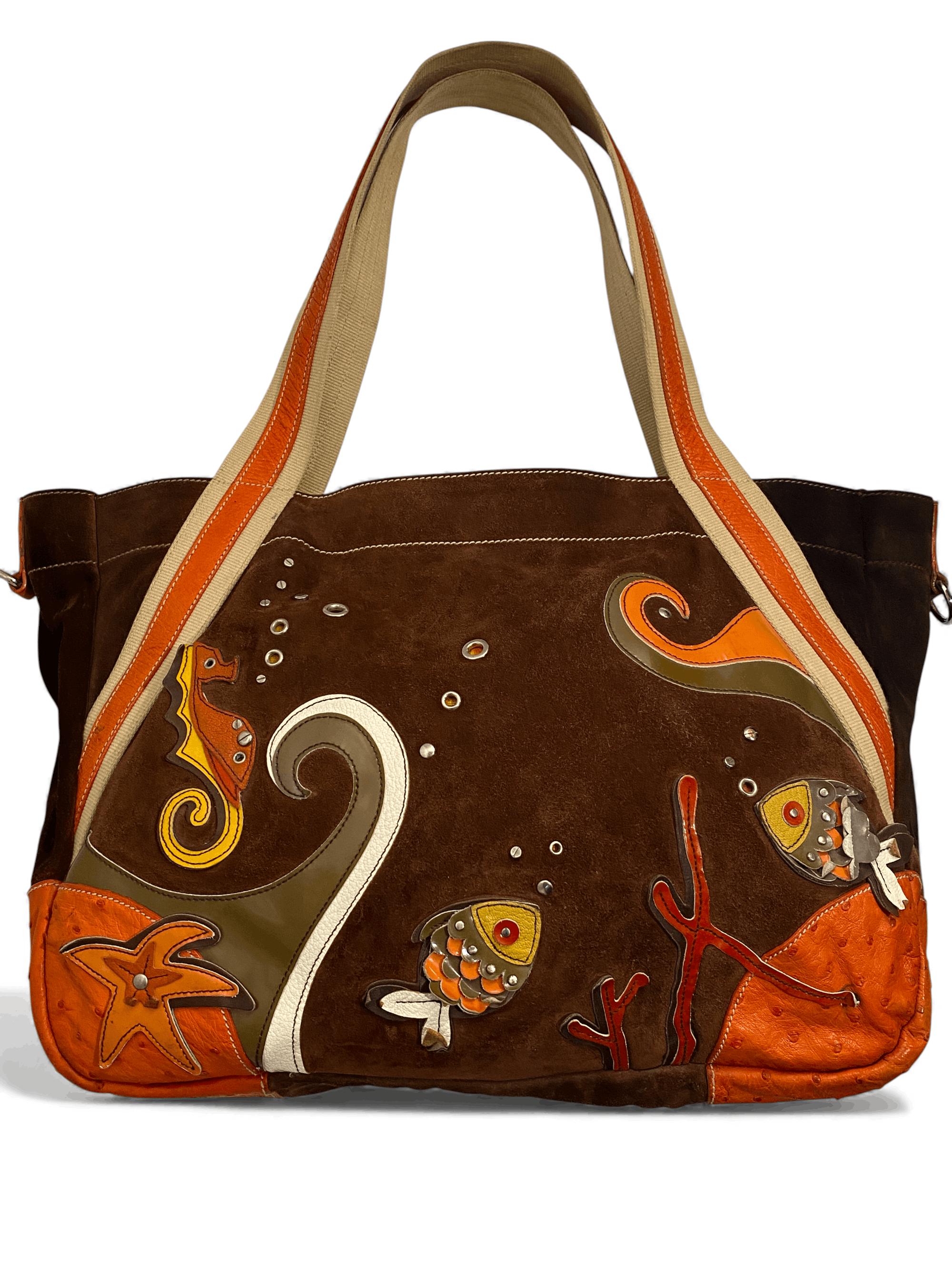 Prada Prada Canapa Triangle Logo Sea Shoulder Tote Bag Vintage Y2K Size ONE SIZE - 3 Thumbnail