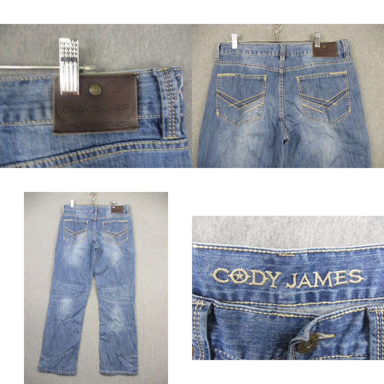Cody James Cody James Jeans Mens 33x32 Blue Dryden Straight Leg Denim Stretch Classic Style Mens Jeans Blue Straight Leg Cotton Spandex Cowboy 90s? Size US 33 - 8 Thumbnail